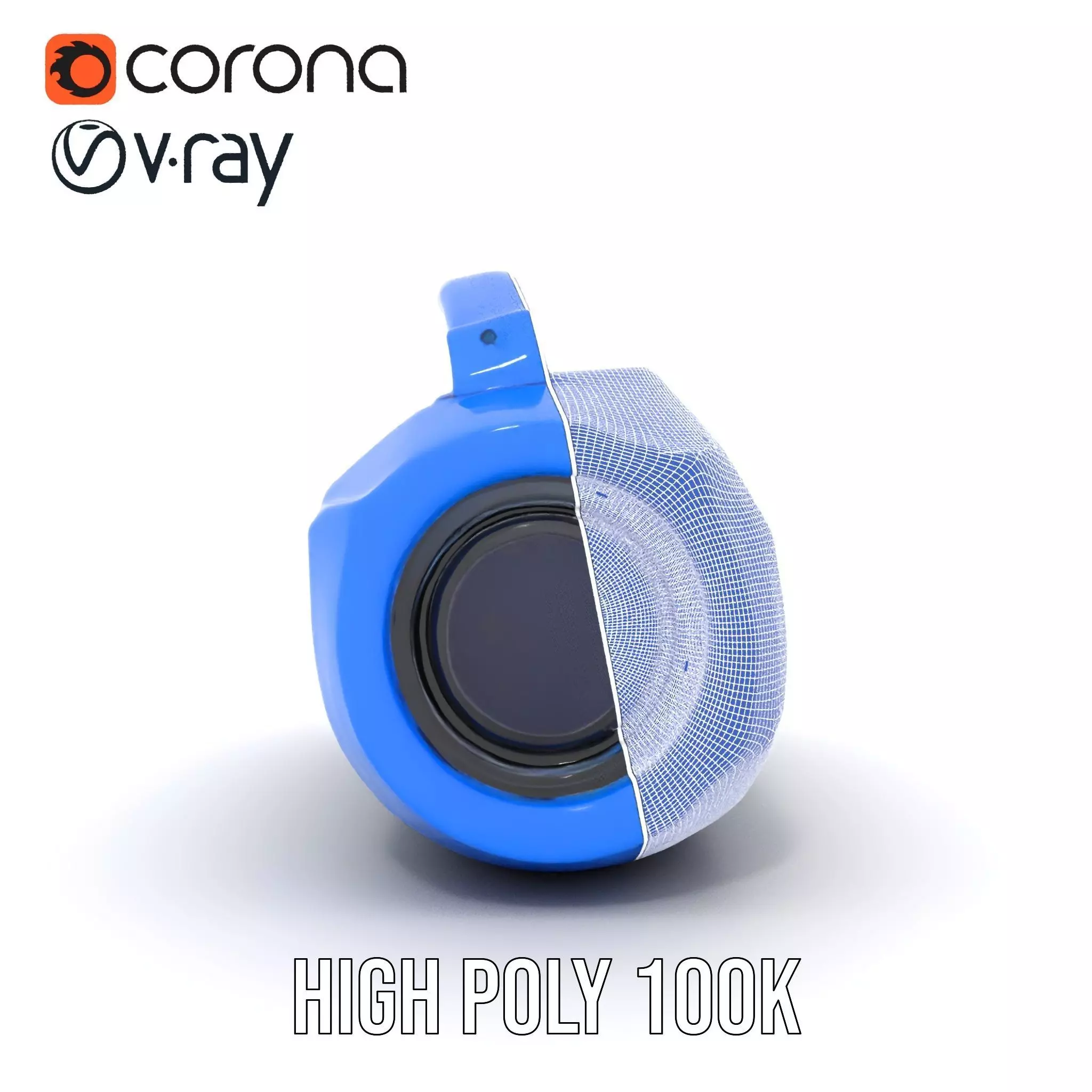 Vibrant Blue Speaker model pack Low-poly 3D model_33