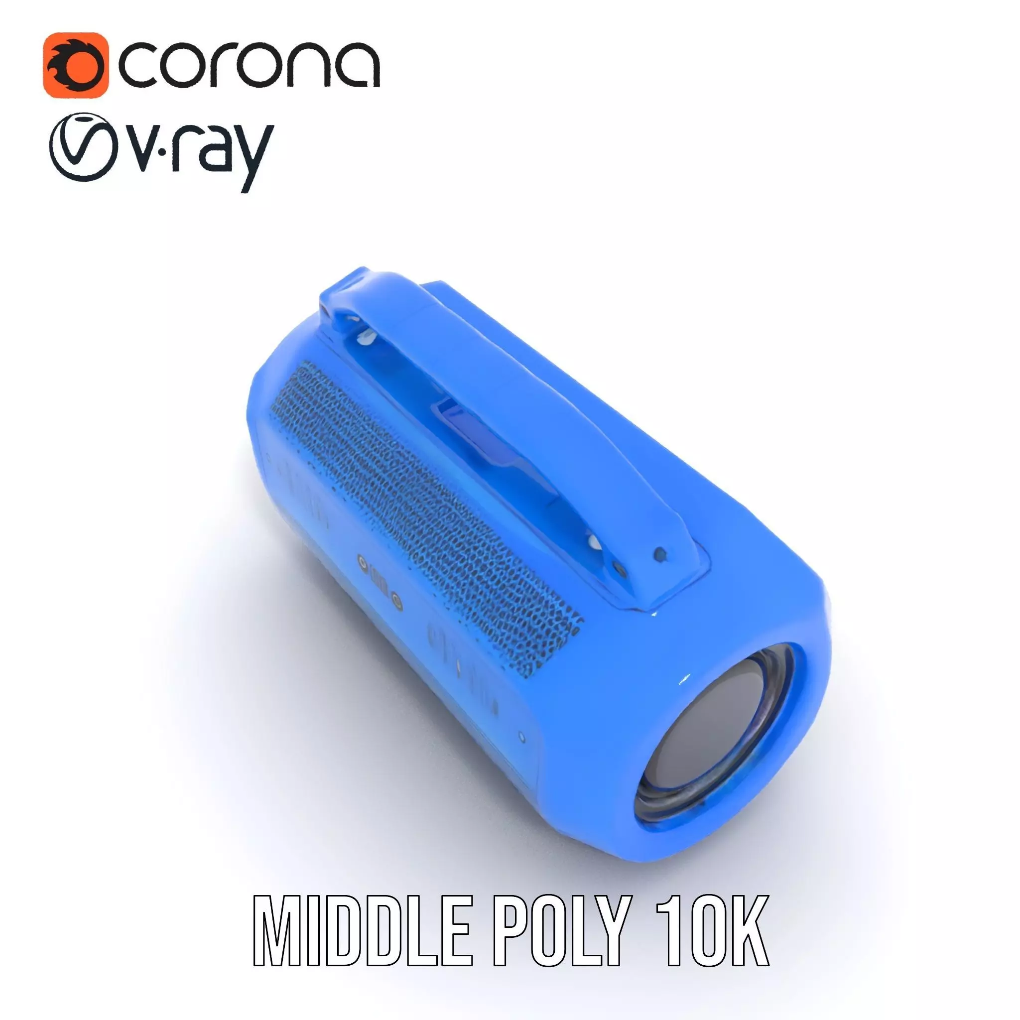 Vibrant Blue Speaker model pack Low-poly 3D model_11