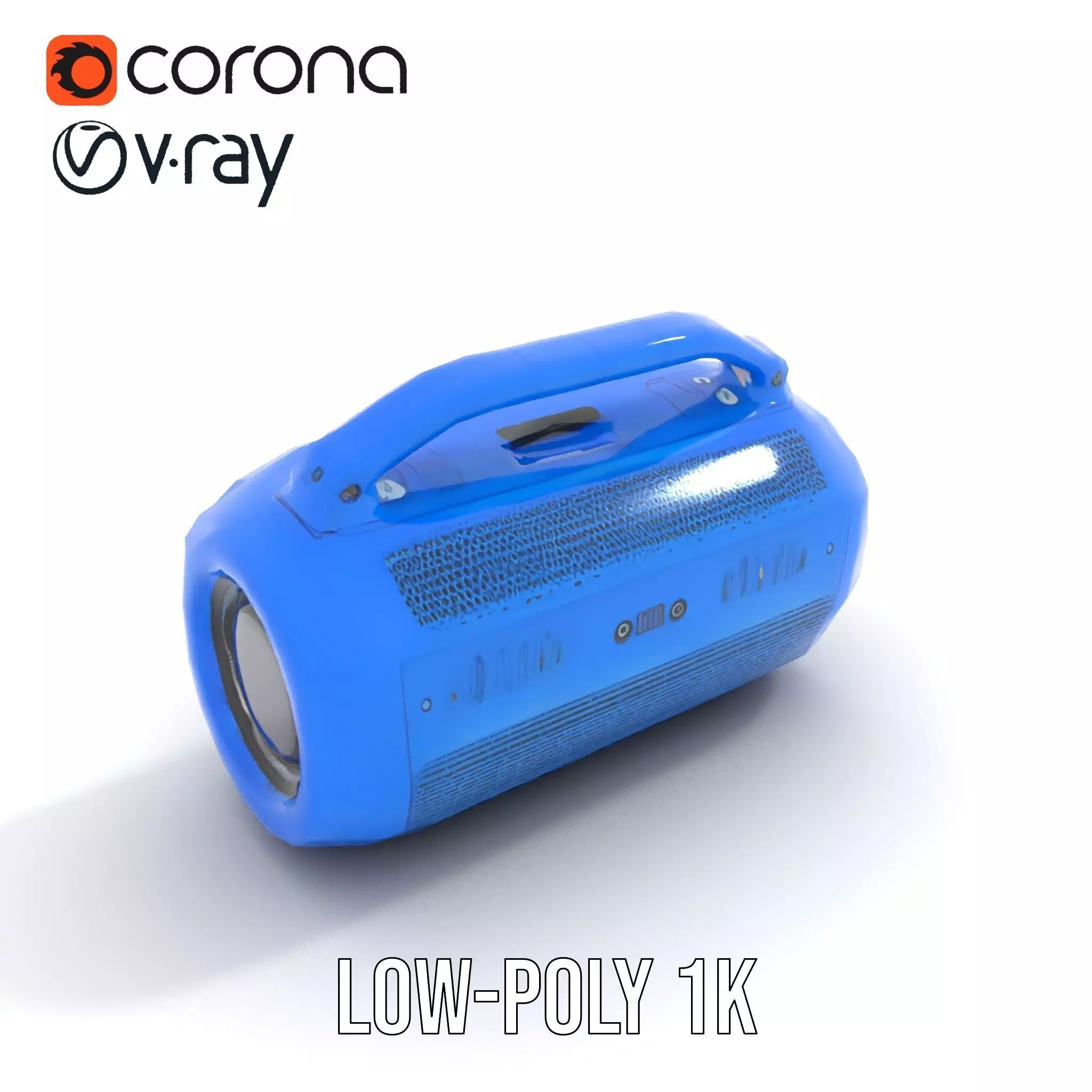 Vibrant Blue Speaker model pack Low-poly 3D model_9