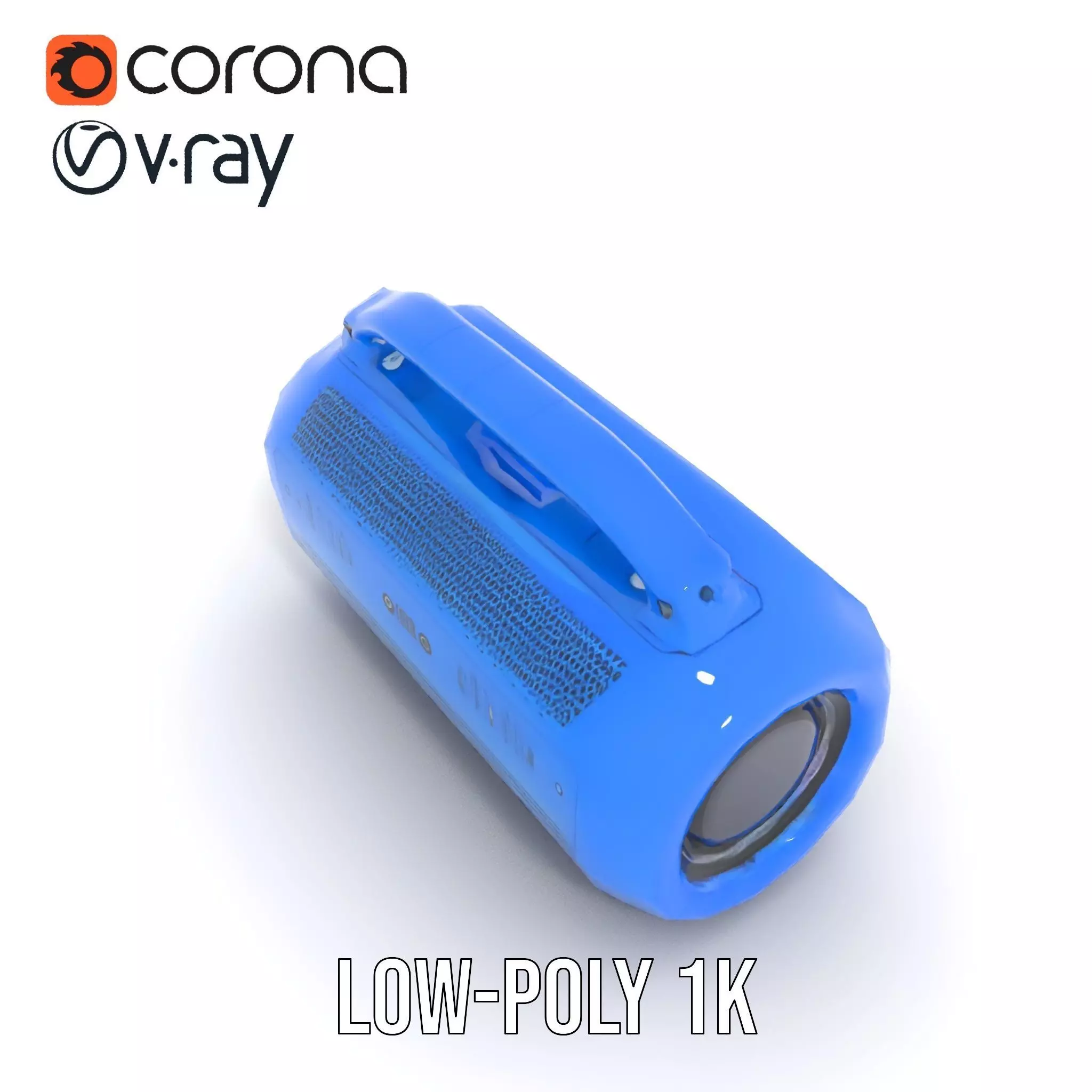 Vibrant Blue Speaker model pack Low-poly 3D model_30