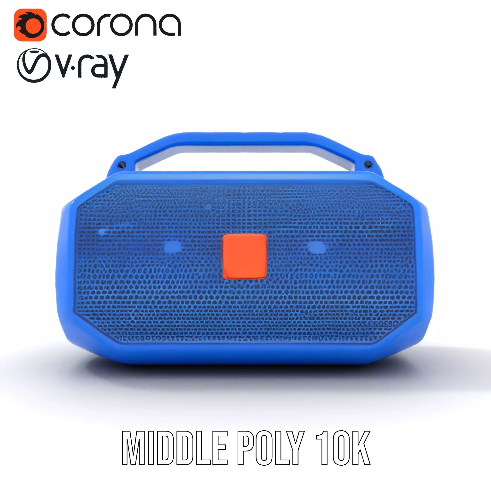 Vibrant Blue Speaker model pack Low-poly 3D model_5
