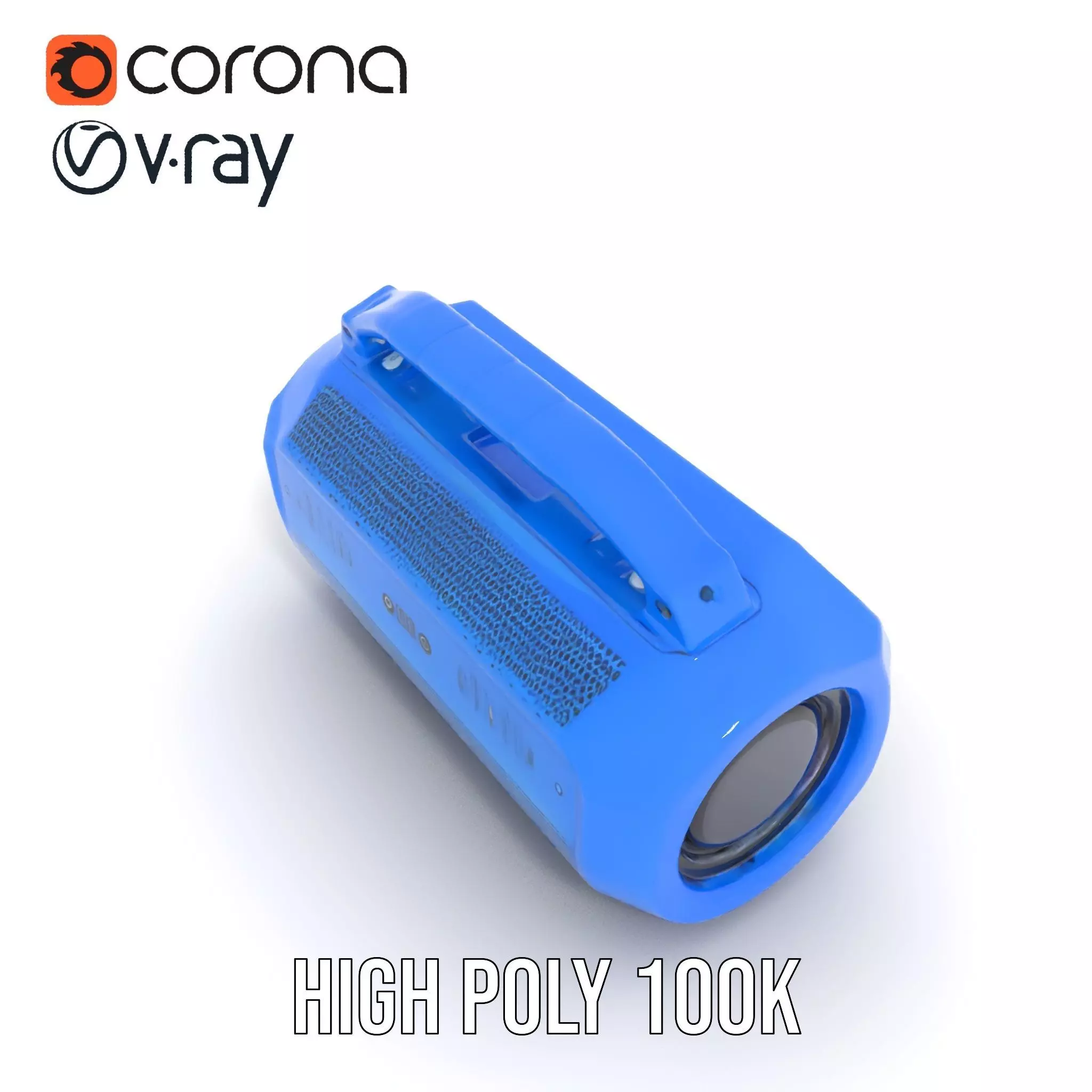 Vibrant Blue Speaker model pack Low-poly 3D model_18