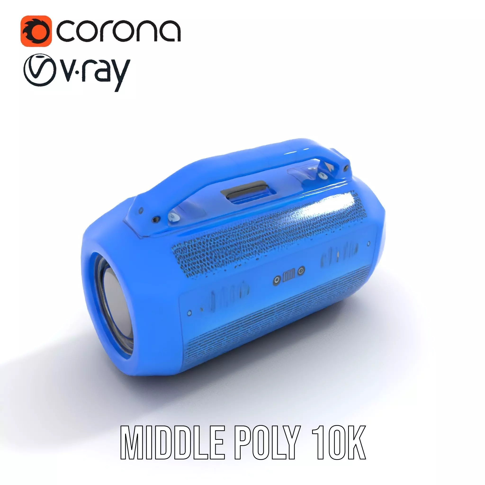 Vibrant Blue Speaker model pack Low-poly 3D model_6