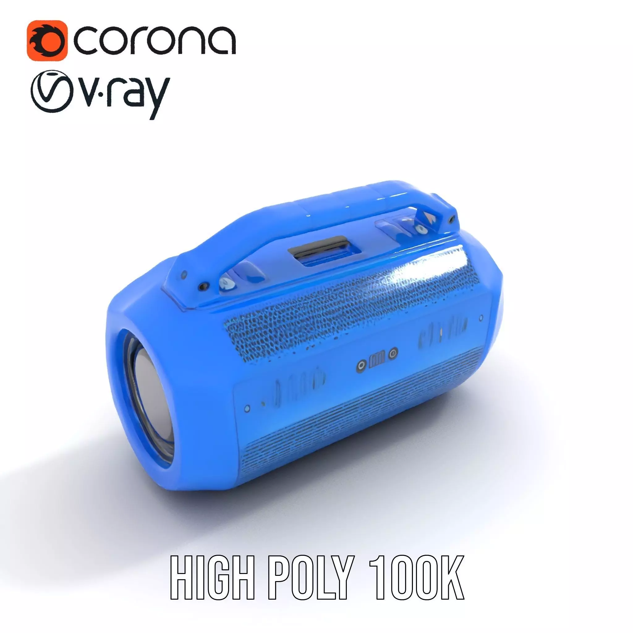 Vibrant Blue Speaker model pack Low-poly 3D model_26