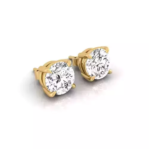 Puset Earrings with Round Diamonds 3D print model