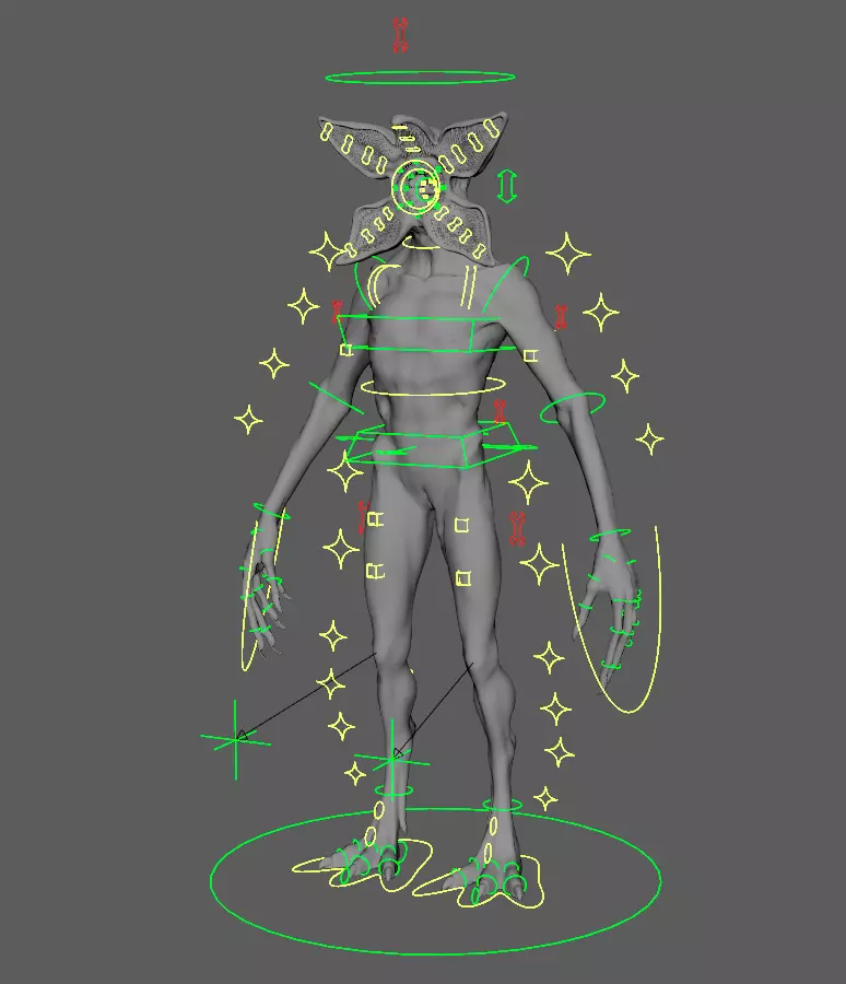 Demogorgon-Game and Movie Ready-Fully Rigged Low-poly 3D model_3