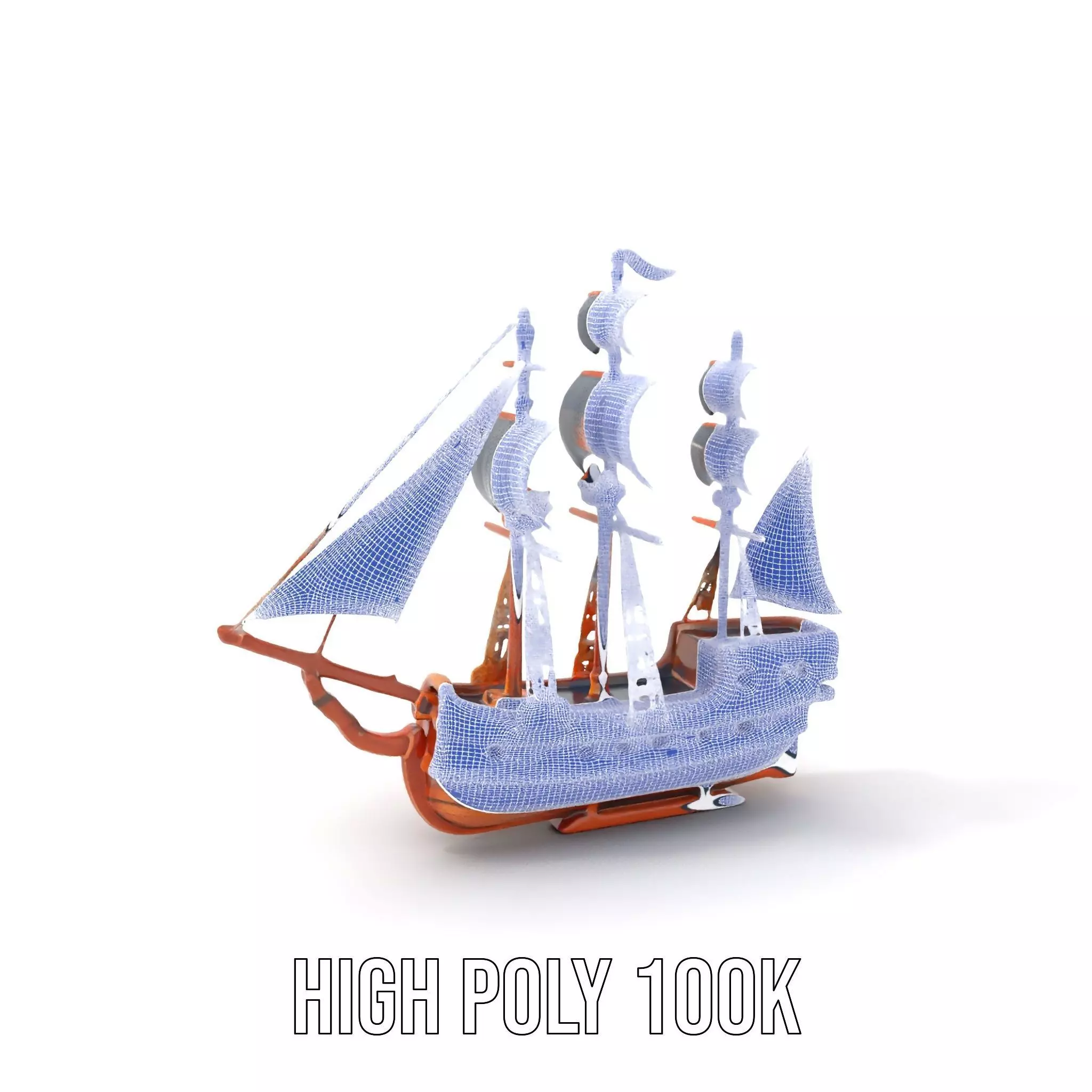 Grand Pirate Ship model pack Low-poly 3D model_4