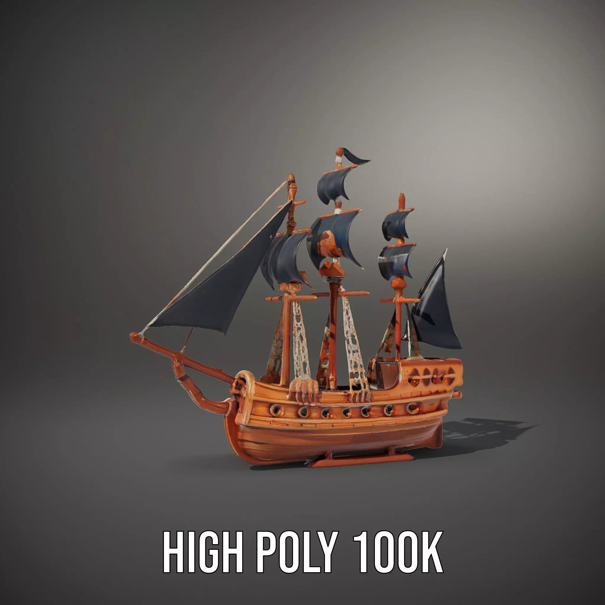Grand Pirate Ship model pack Low-poly 3D model_10