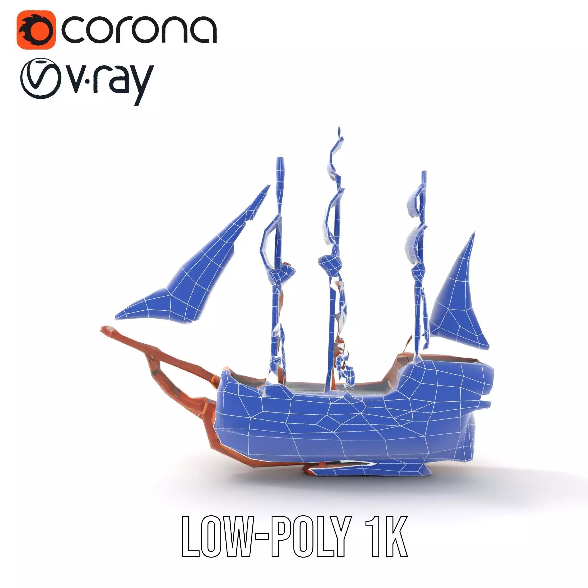 Grand Pirate Ship model pack Low-poly 3D model_30