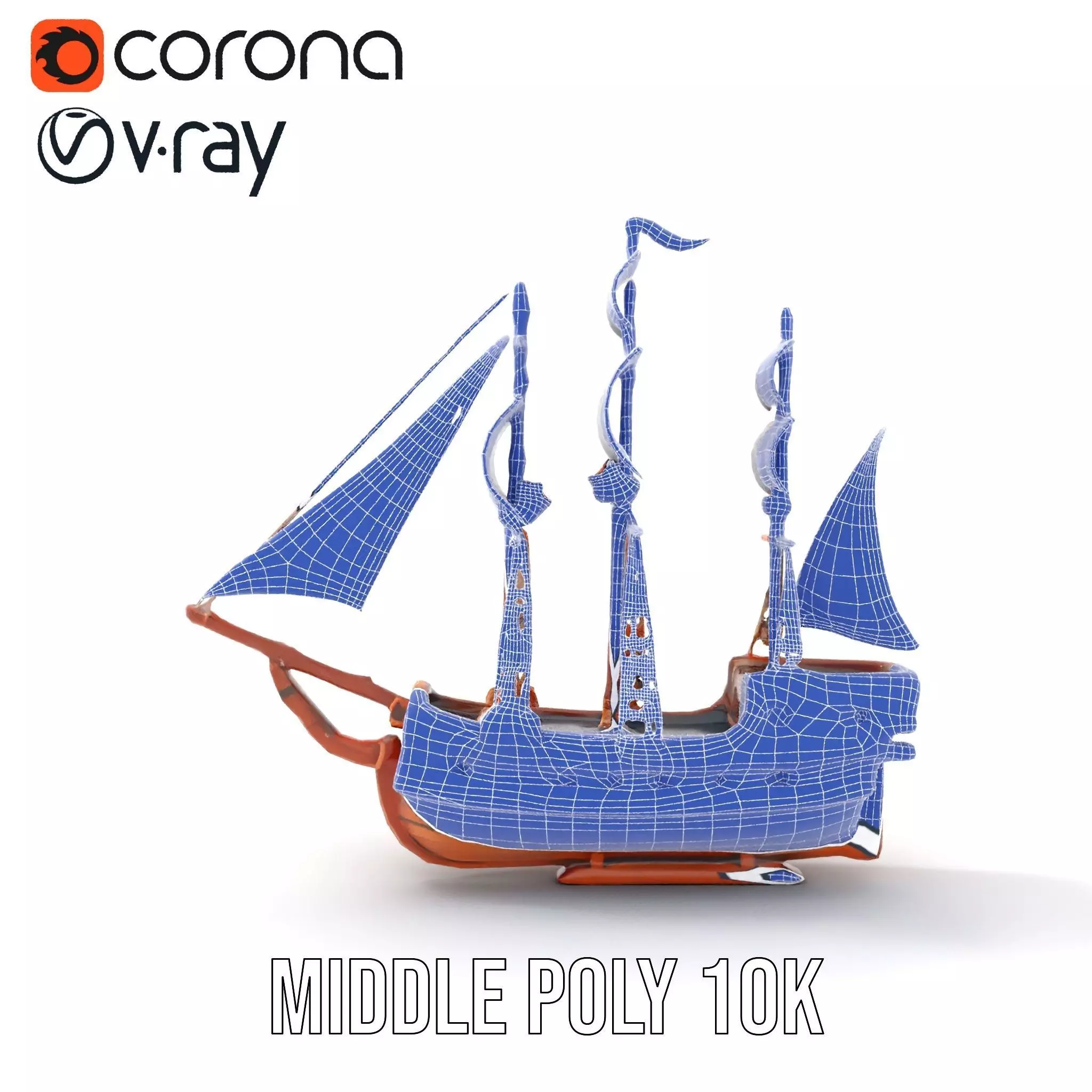 Grand Pirate Ship model pack Low-poly 3D model_26