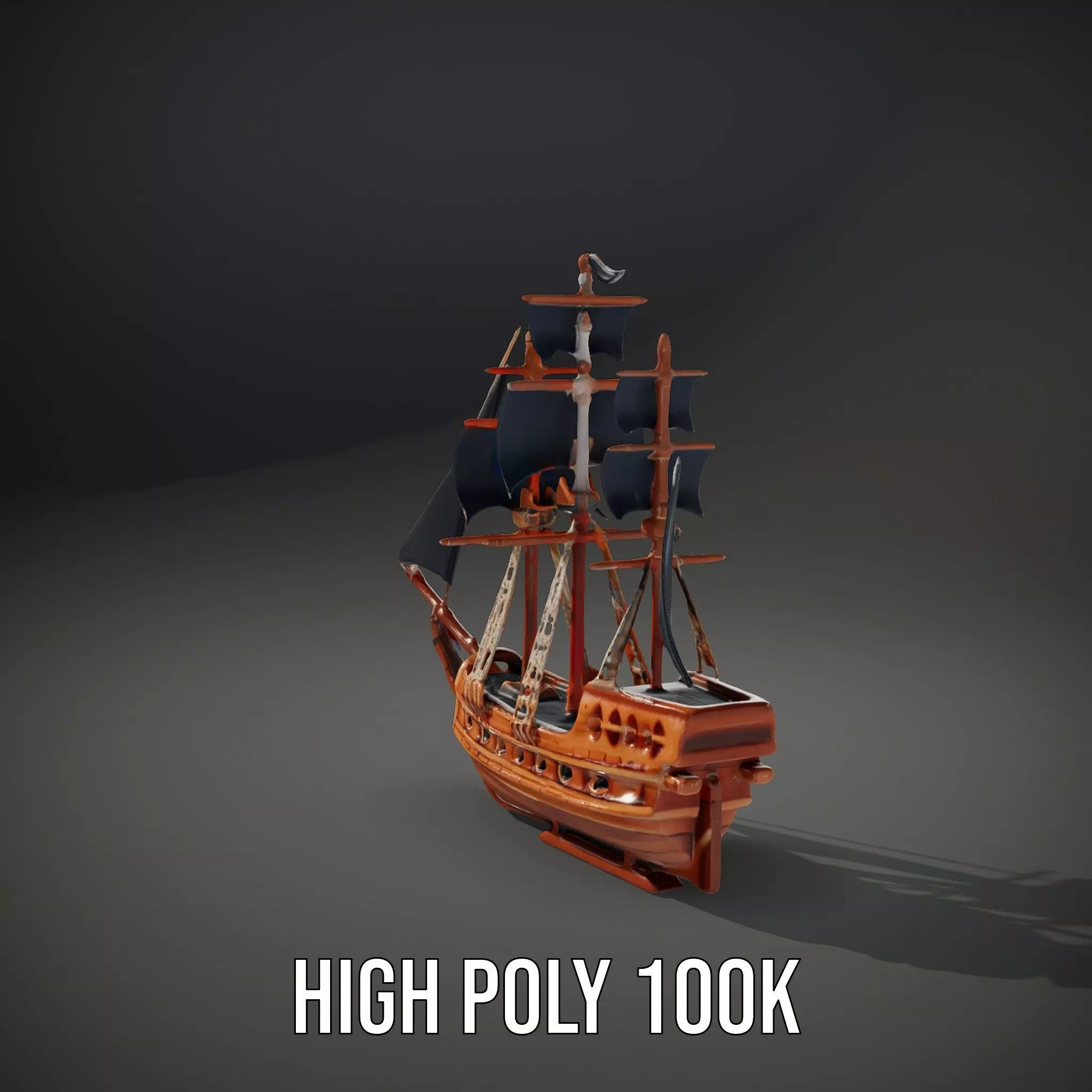 Grand Pirate Ship model pack Low-poly 3D model_8