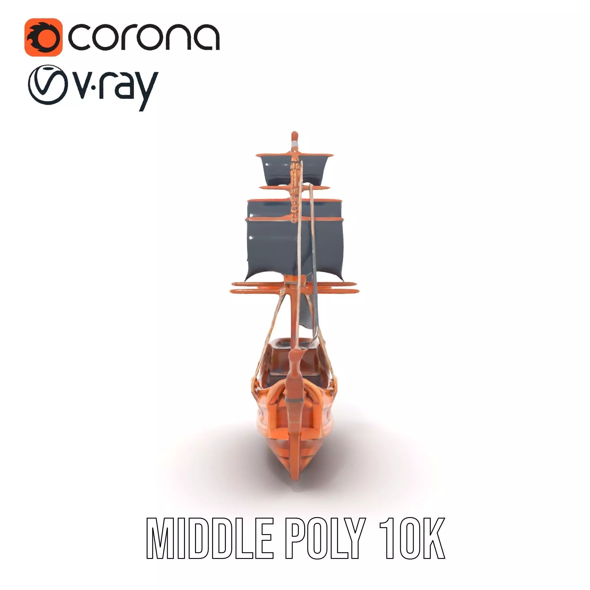Grand Pirate Ship model pack Low-poly 3D model_13