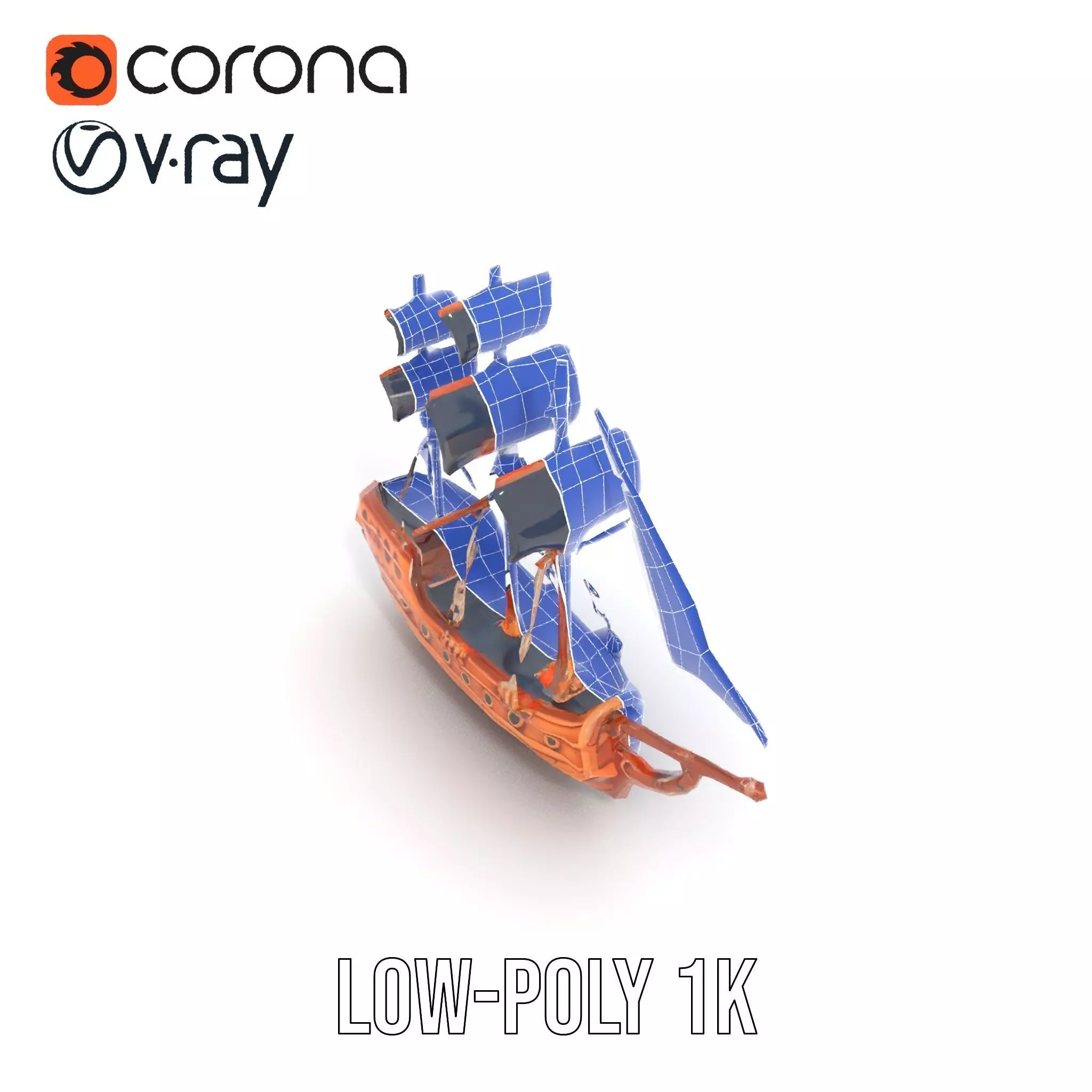 Grand Pirate Ship model pack Low-poly 3D model_22