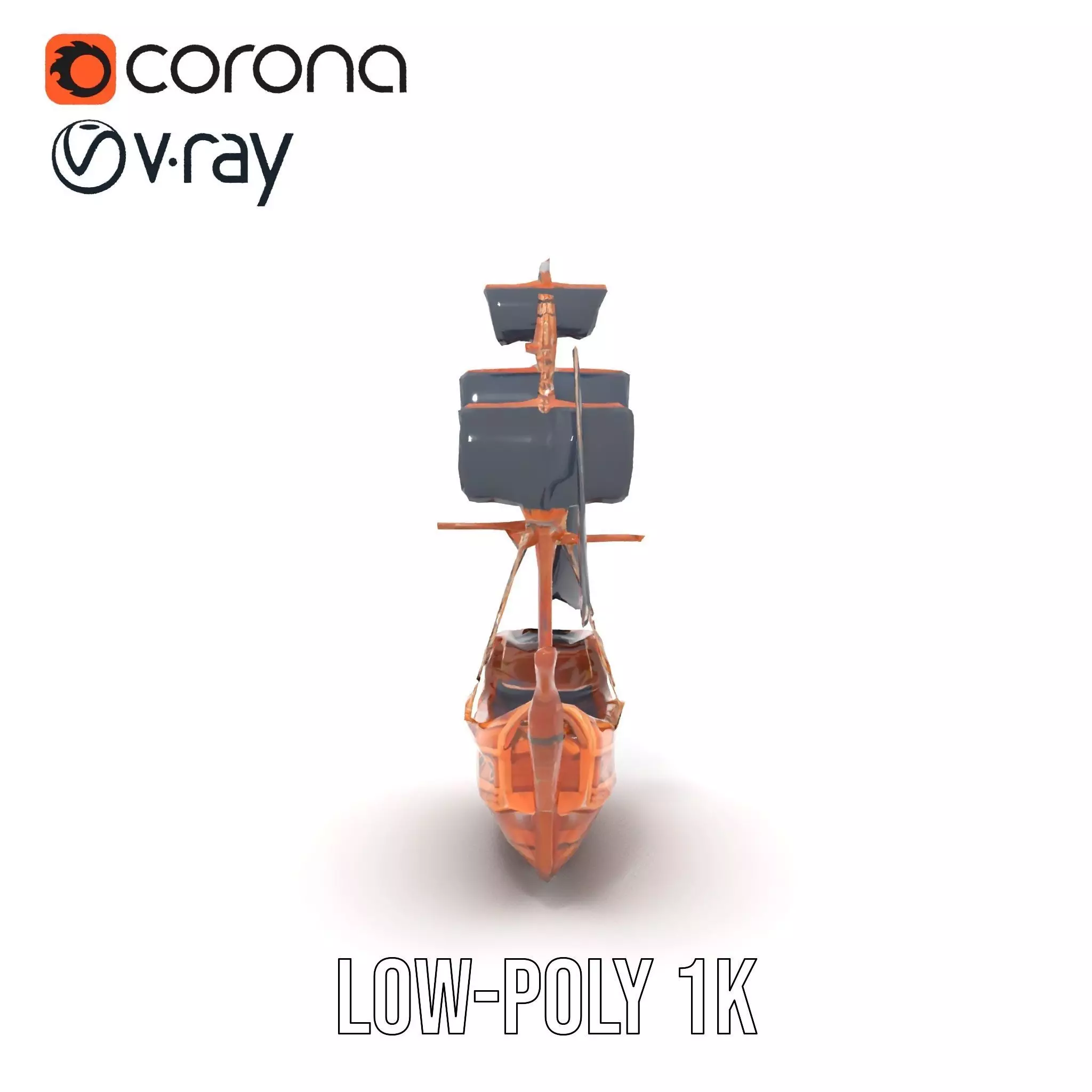 Grand Pirate Ship model pack Low-poly 3D model_7