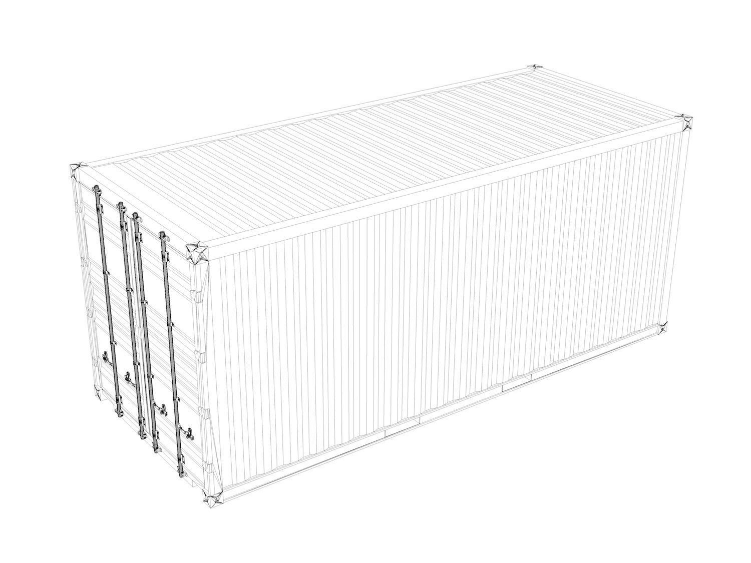 20ft Shipping Container  3D model_7