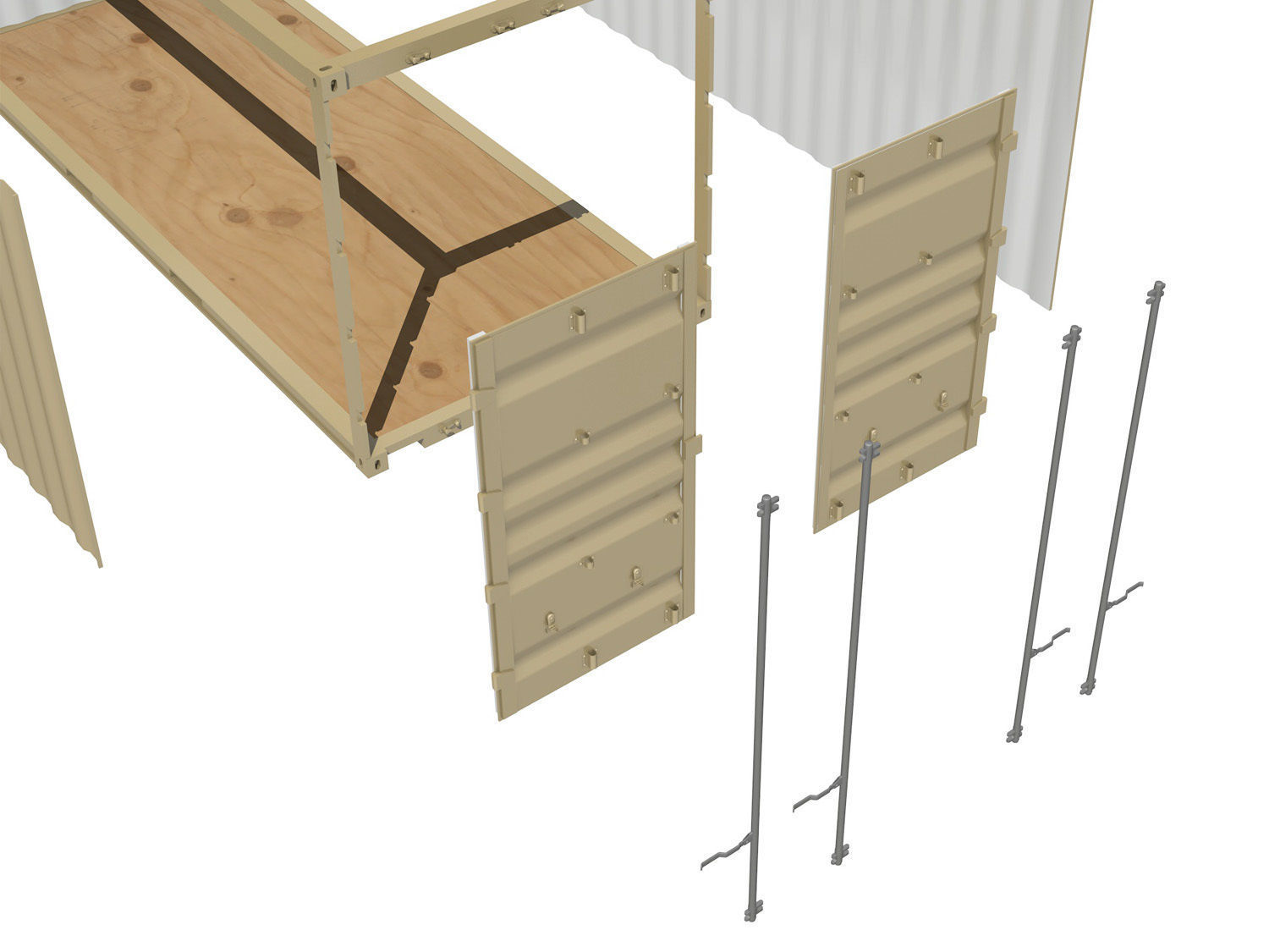 20ft Shipping Container  3D model_6