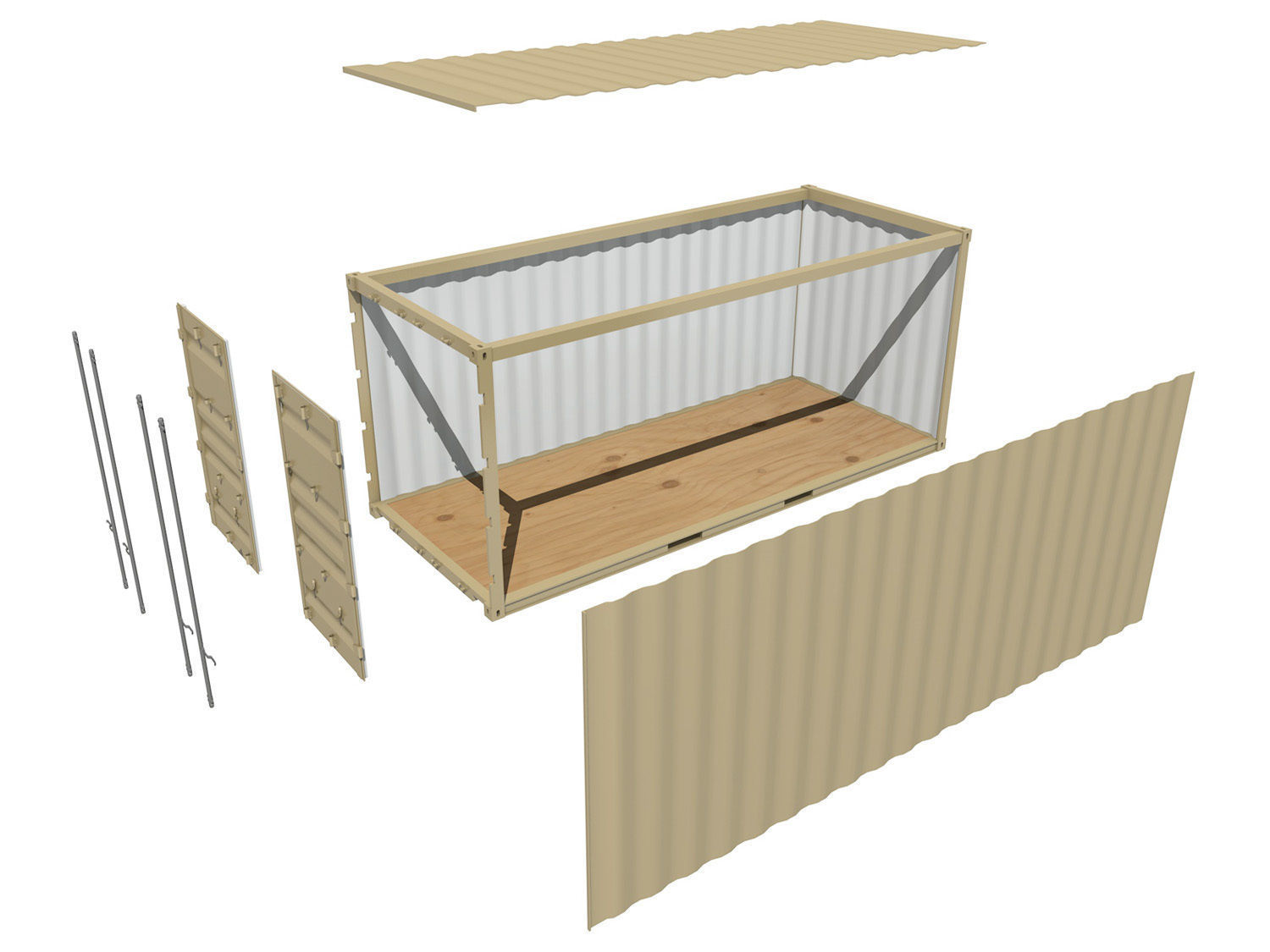 20ft Shipping Container  3D model_5