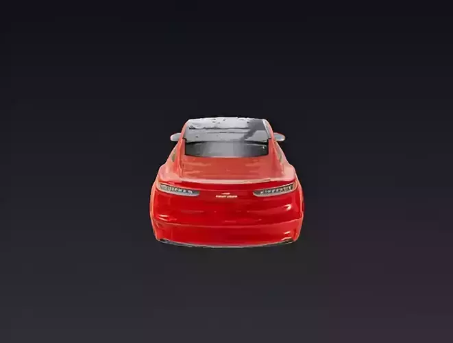 Red Electric Sedan 3D model 5