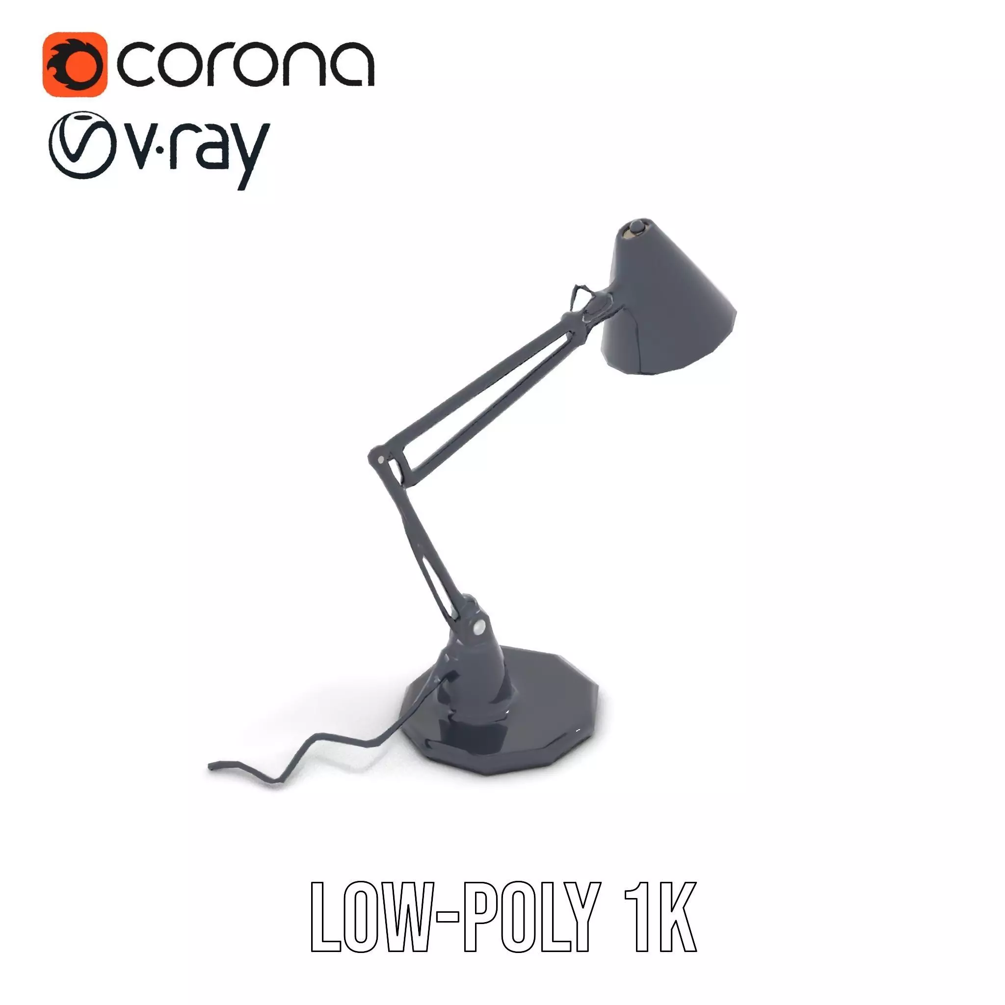 Sleek Black Desk Lamp model pack Low-poly 3D model_12