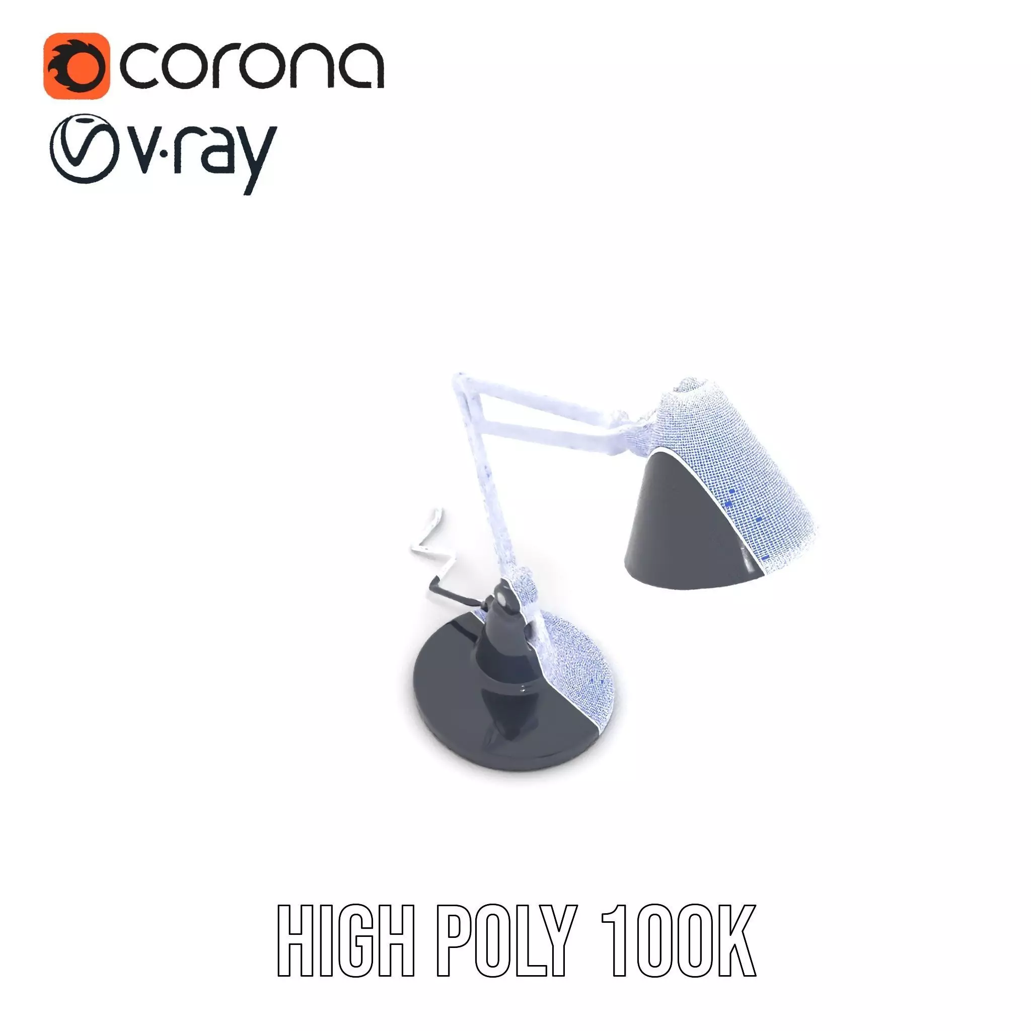 Sleek Black Desk Lamp model pack Low-poly 3D model_17