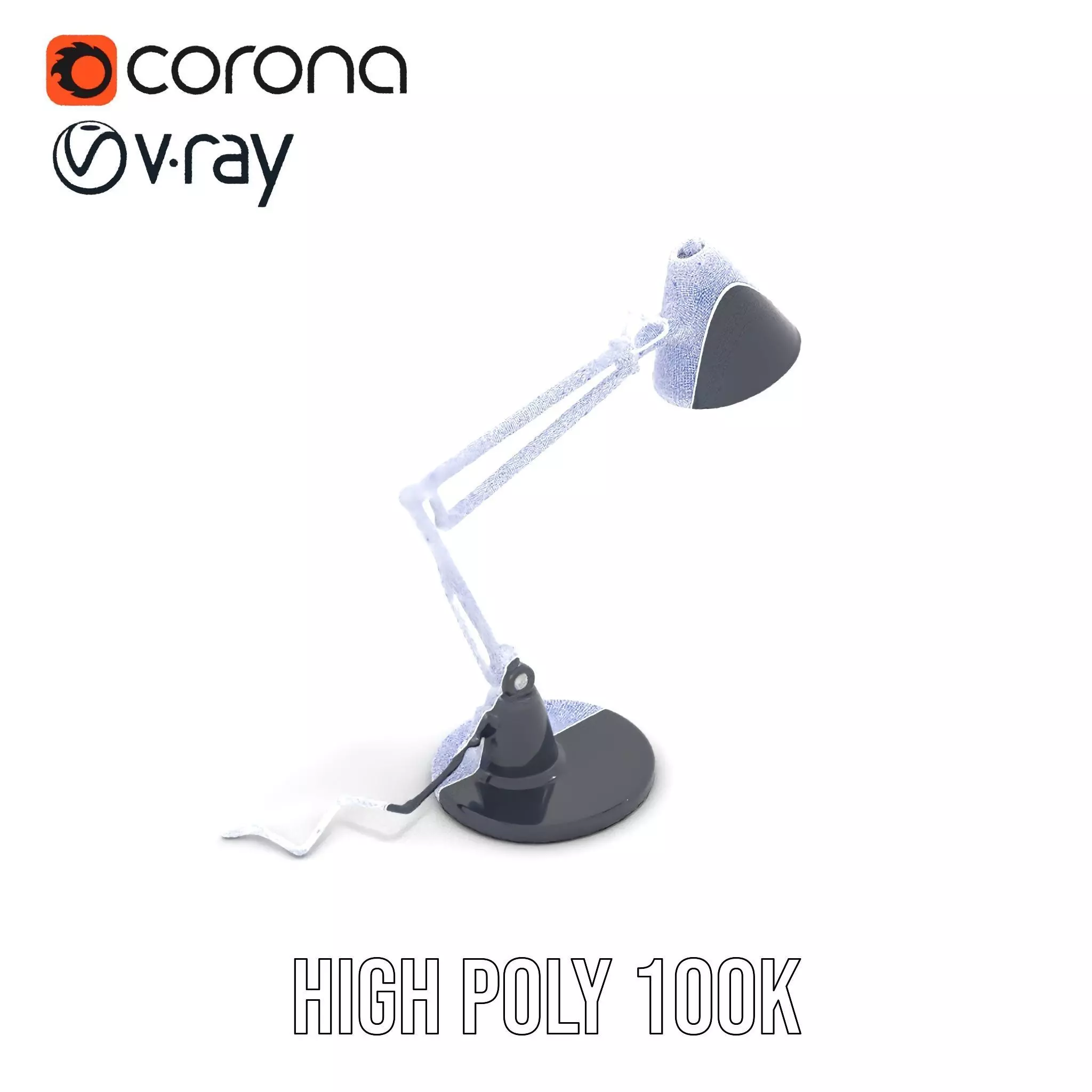 Sleek Black Desk Lamp model pack Low-poly 3D model_33