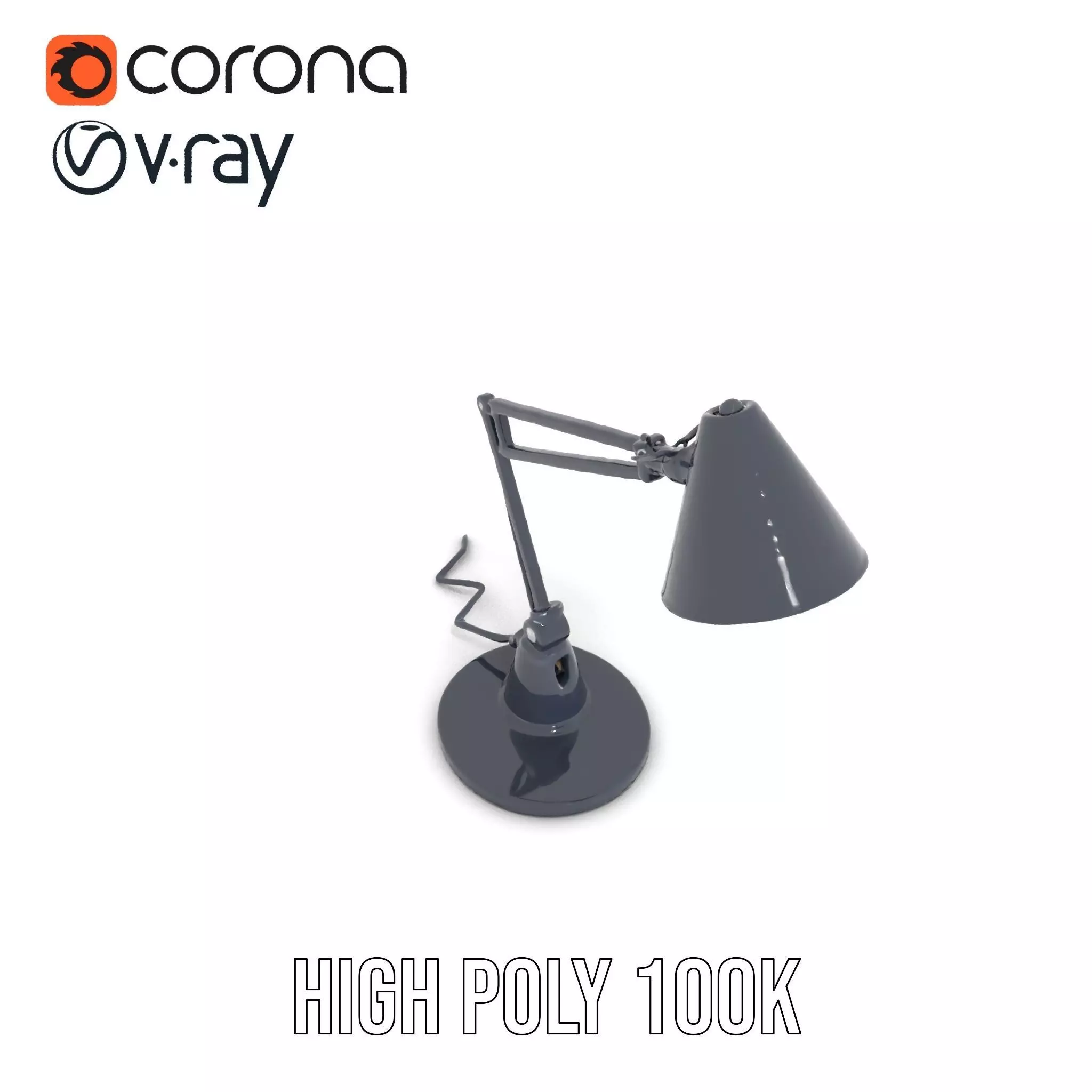 Sleek Black Desk Lamp model pack Low-poly 3D model_32