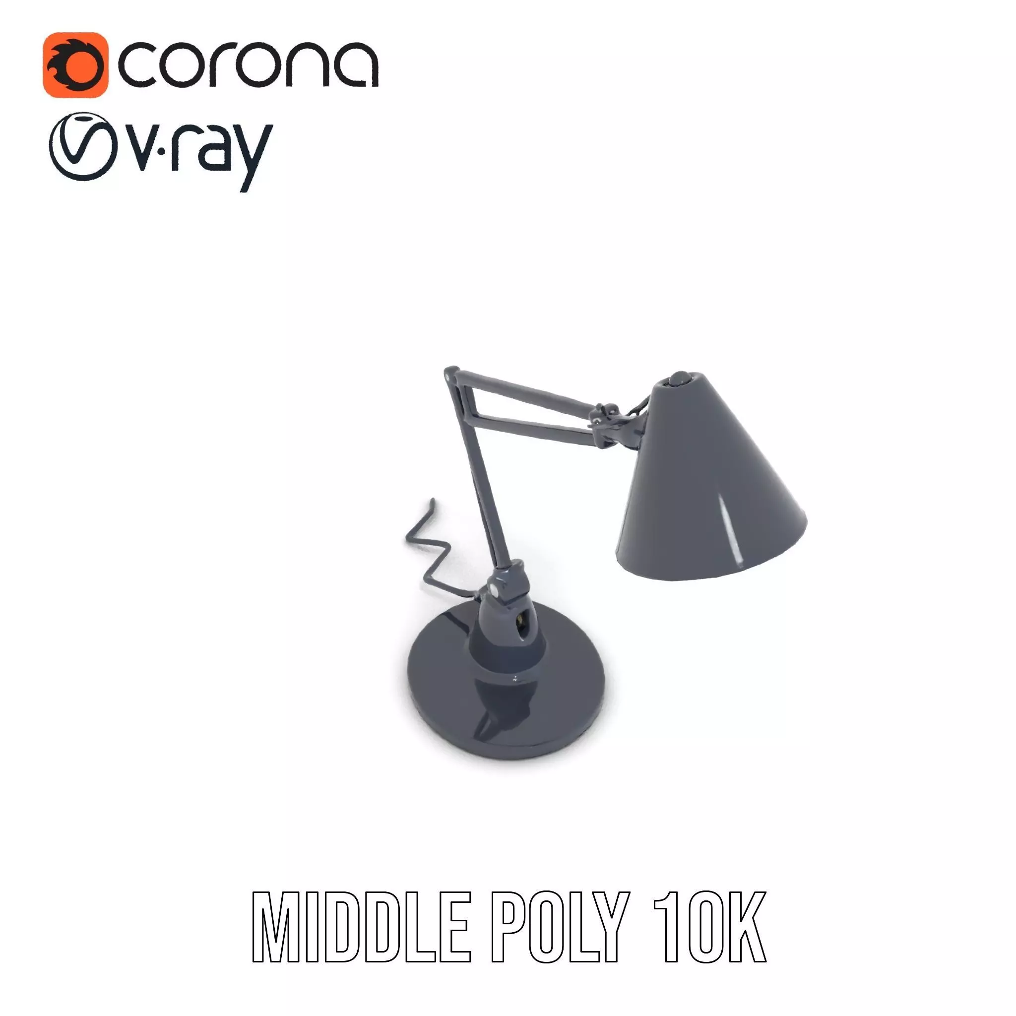 Sleek Black Desk Lamp model pack Low-poly 3D model_11