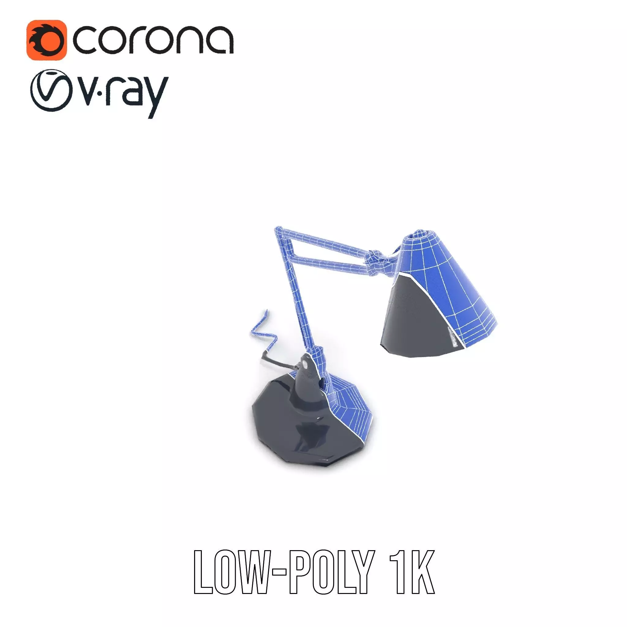 Sleek Black Desk Lamp model pack Low-poly 3D model_16