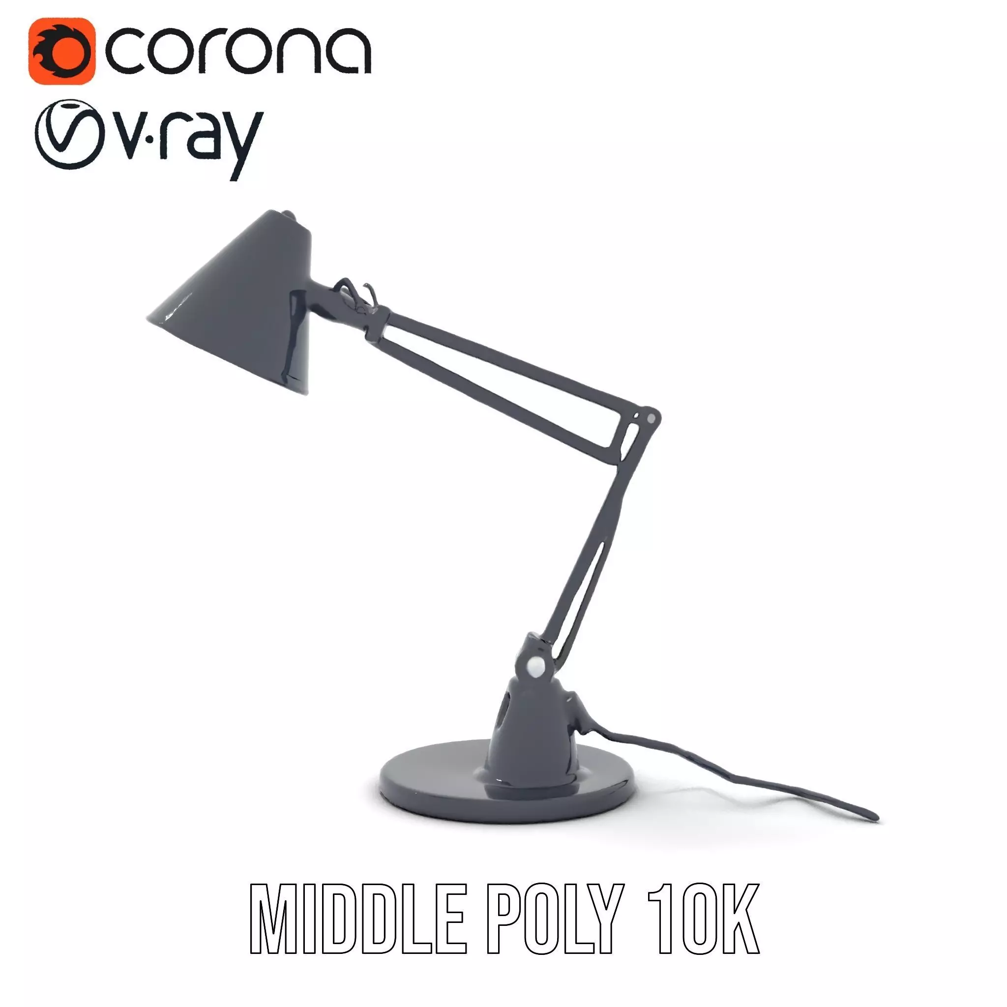 Sleek Black Desk Lamp model pack Low-poly 3D model_27