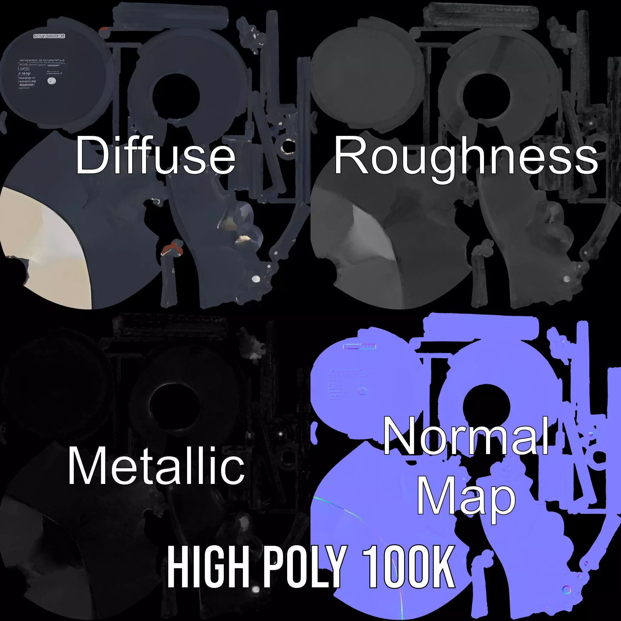 Sleek Black Desk Lamp model pack Low-poly 3D model_3