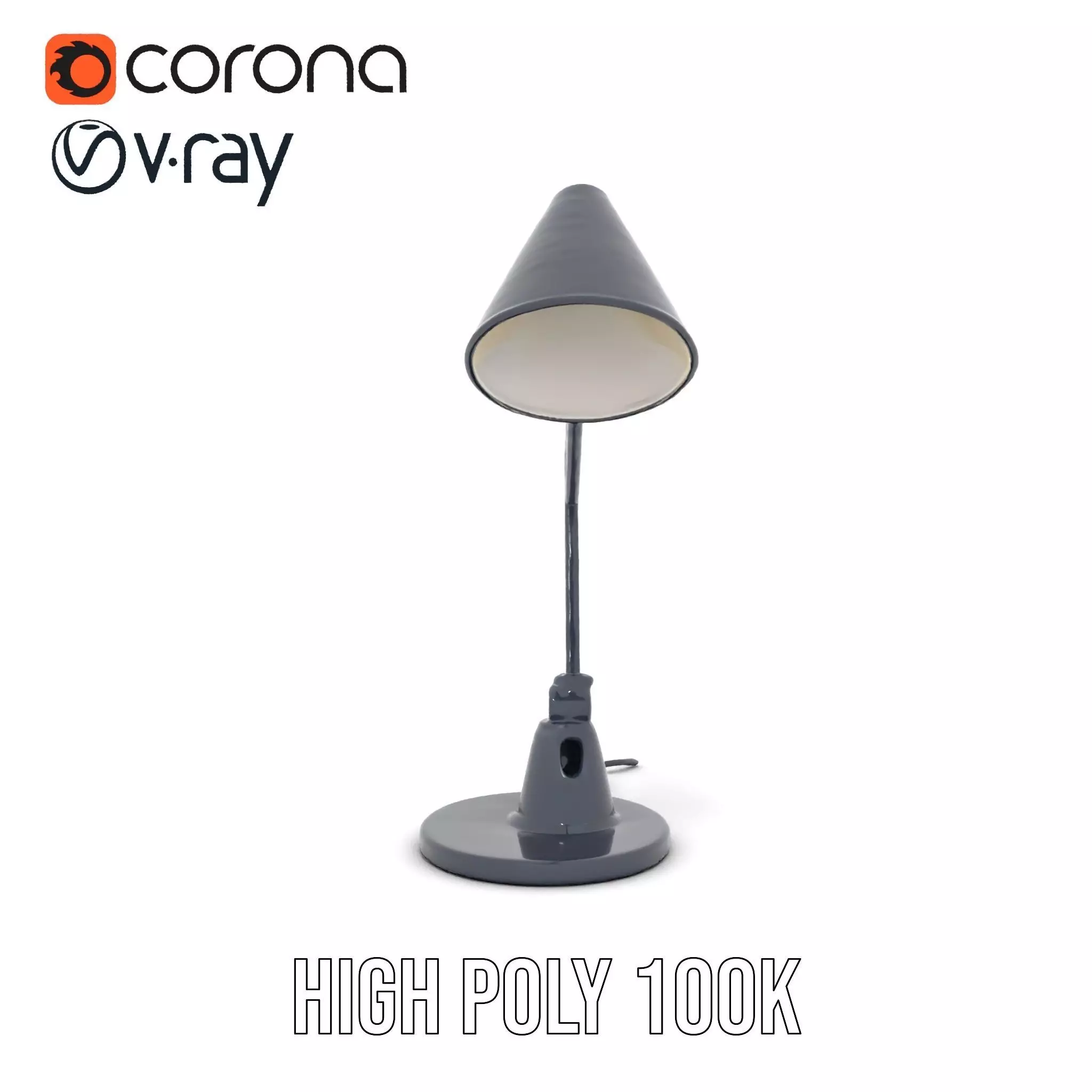 Sleek Black Desk Lamp model pack Low-poly 3D model_29