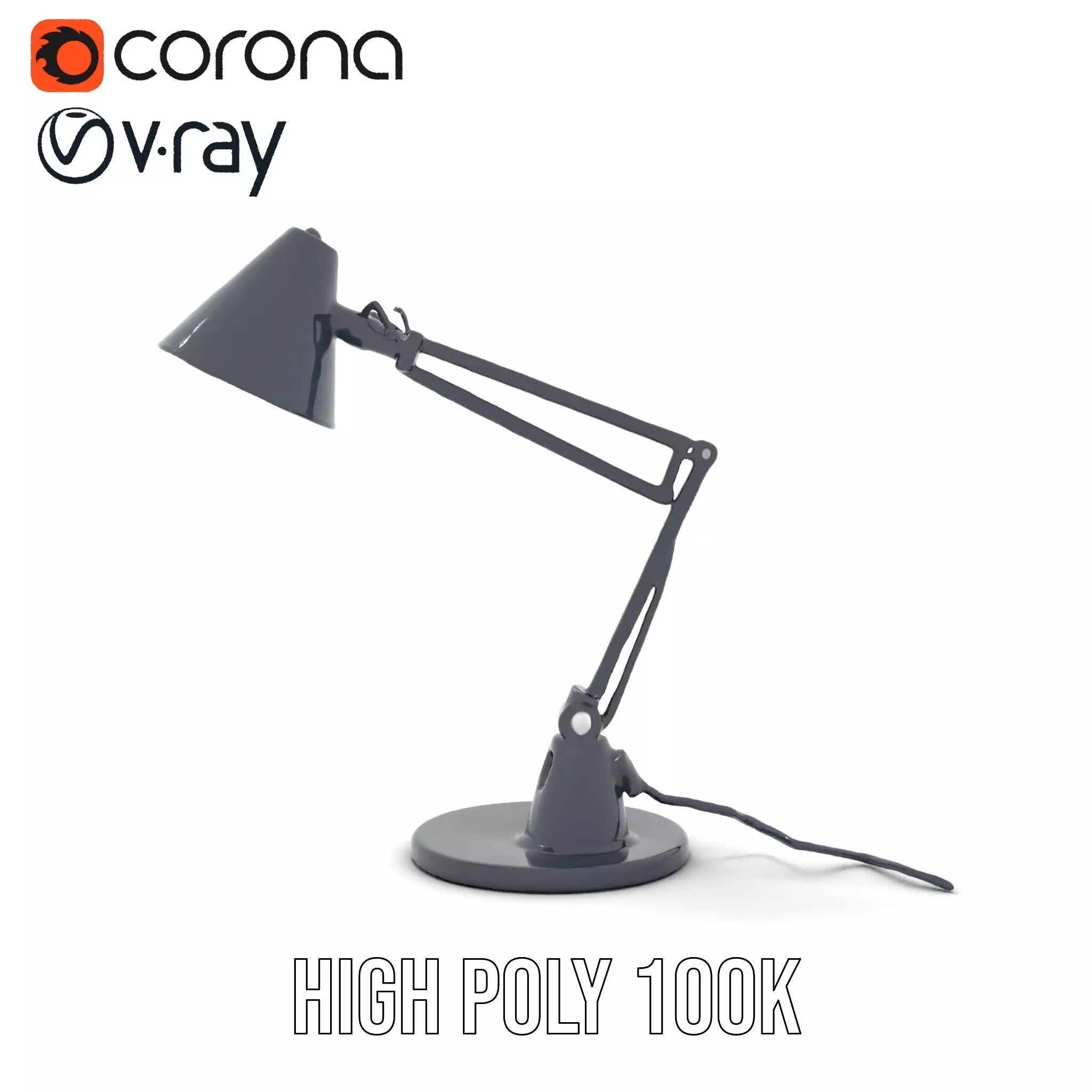 Sleek Black Desk Lamp model pack Low-poly 3D model_20