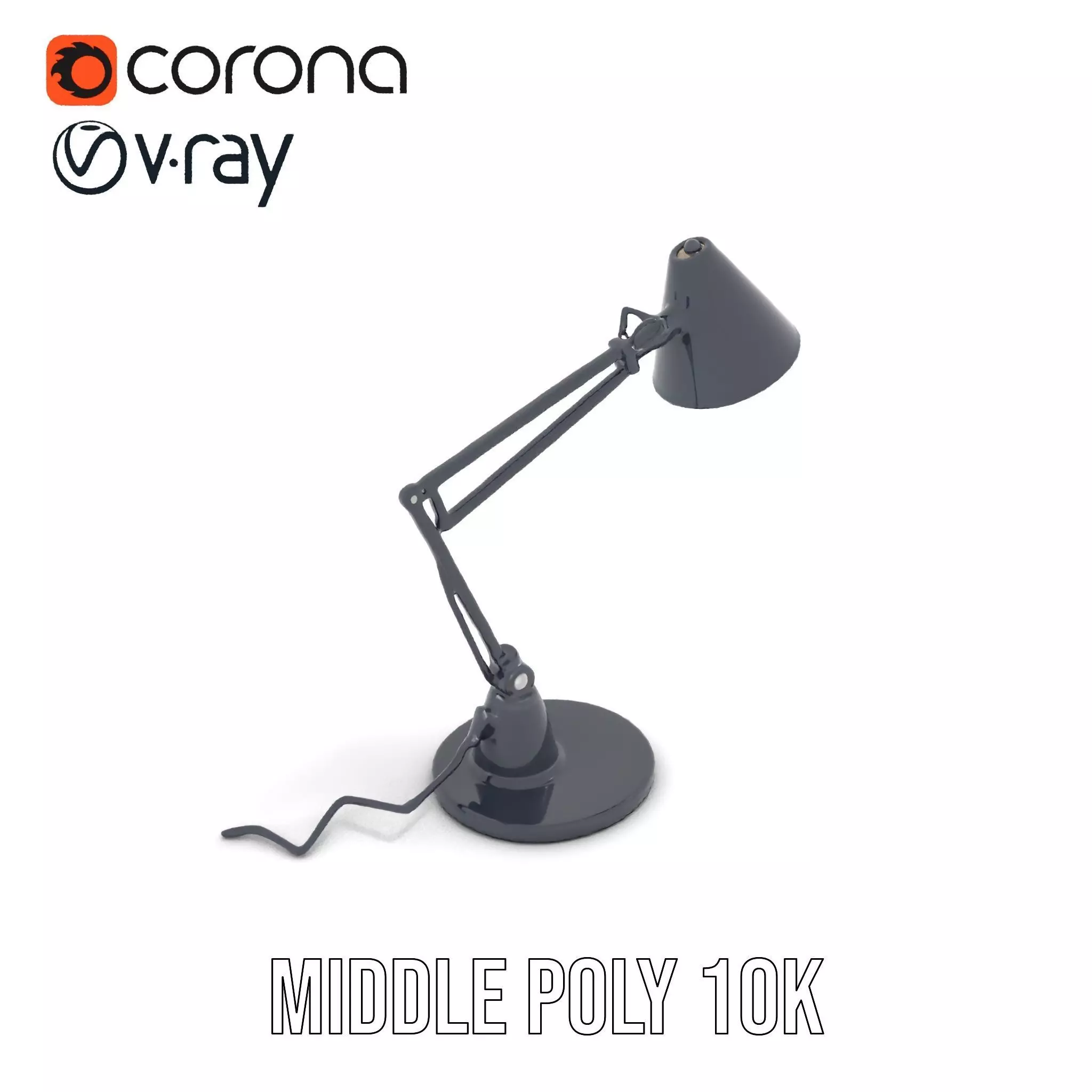 Sleek Black Desk Lamp model pack Low-poly 3D model_21