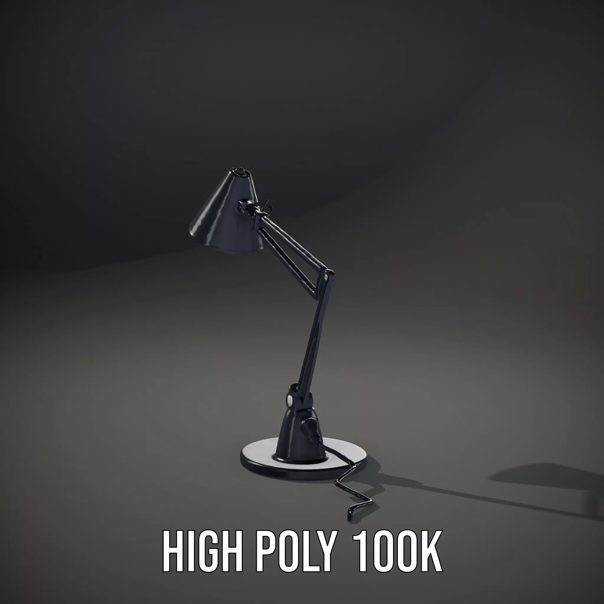 Sleek Black Desk Lamp model pack Low-poly 3D model_10