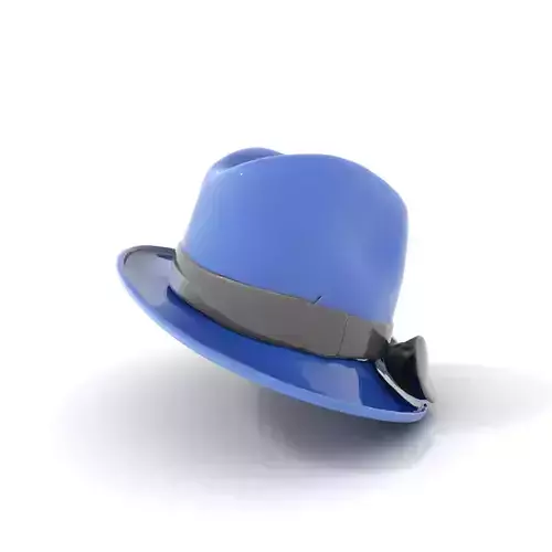 Classic Blue Fedora model pack Low-poly 3D model