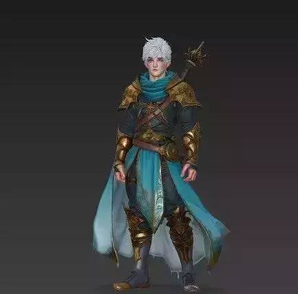 Fantasy RPG Mage Character -Hero 3D Model with Detailed Armor 