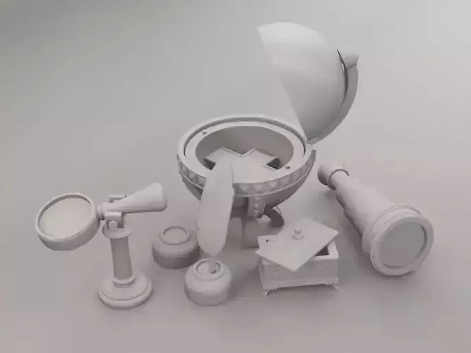 Medieval Cartographer Table Miniature Set