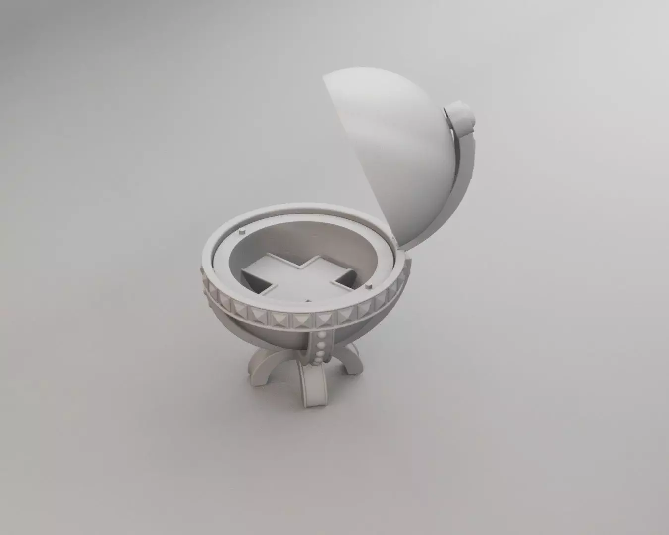 Medieval Cartographer Table Miniature Set 3D print model_6