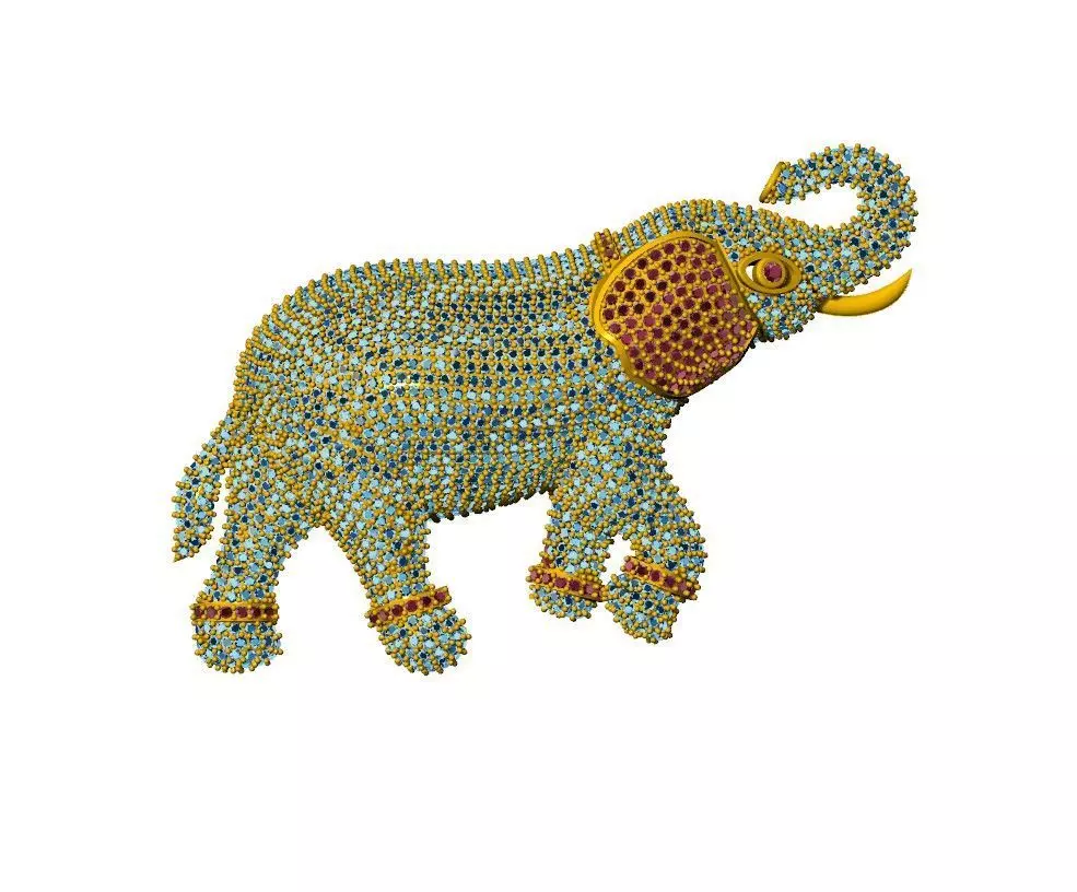 ELEPHANT PANDENT BROACH  3D print model_0