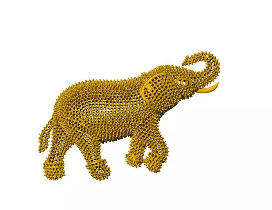 ELEPHANT PANDENT BROACH  3D print model_2