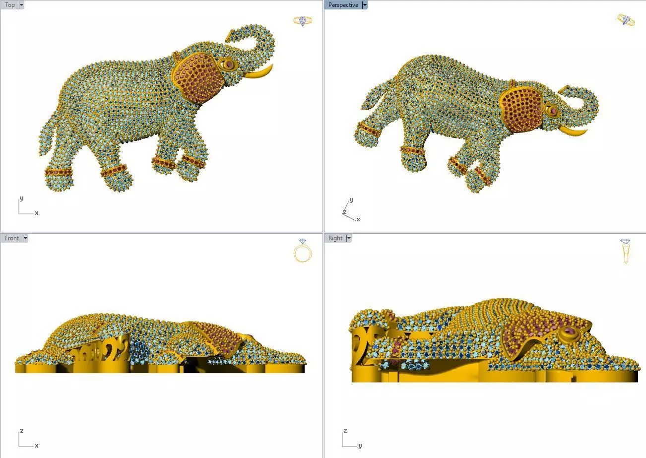 ELEPHANT PANDENT BROACH  3D print model_1