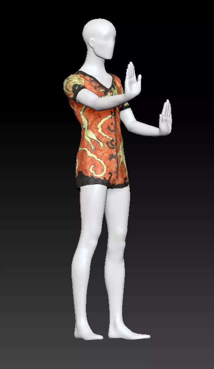 David Bowie animal jumpsuit costume 3D model_0