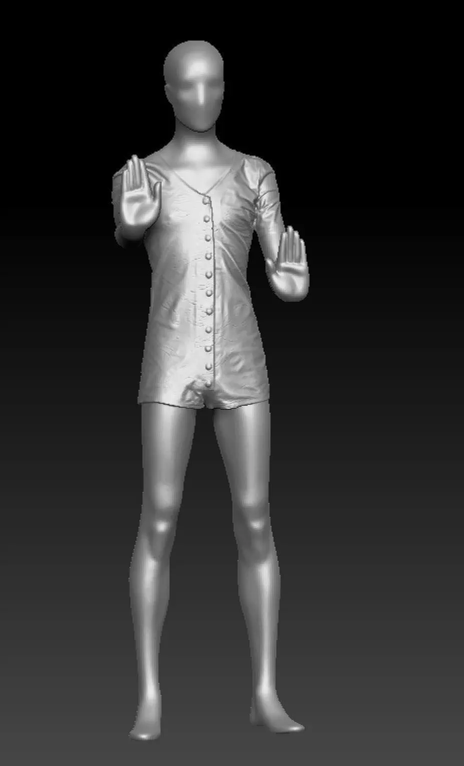 David Bowie animal jumpsuit costume 3D model_4