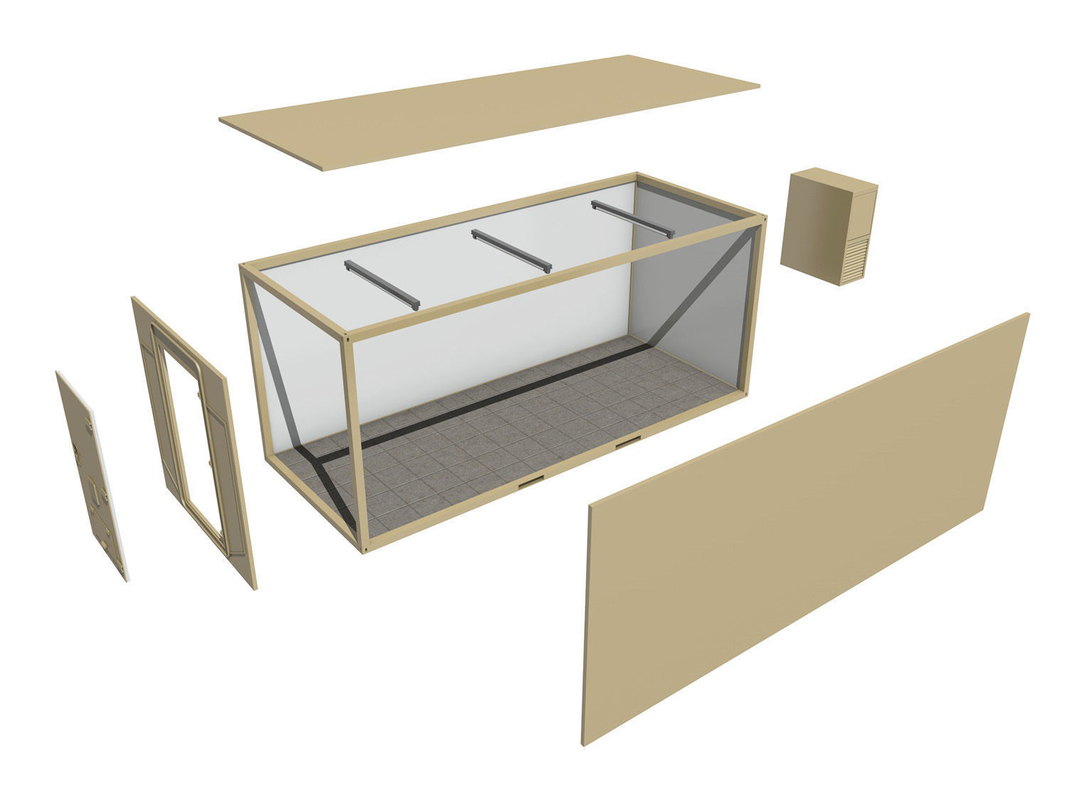 20ft Office Container Version 2 3D model_5