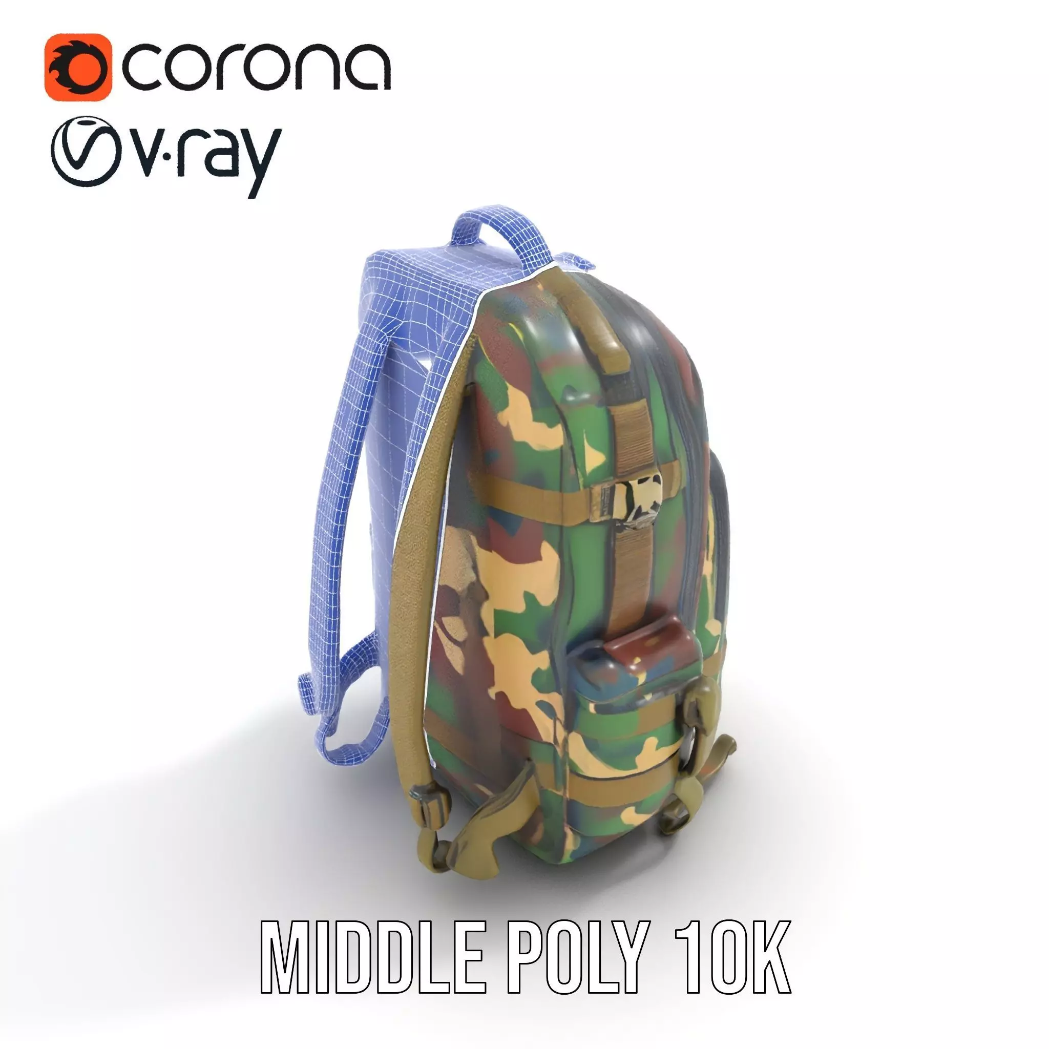 Camo Tactical Backpack model pack Low-poly 3D model_18
