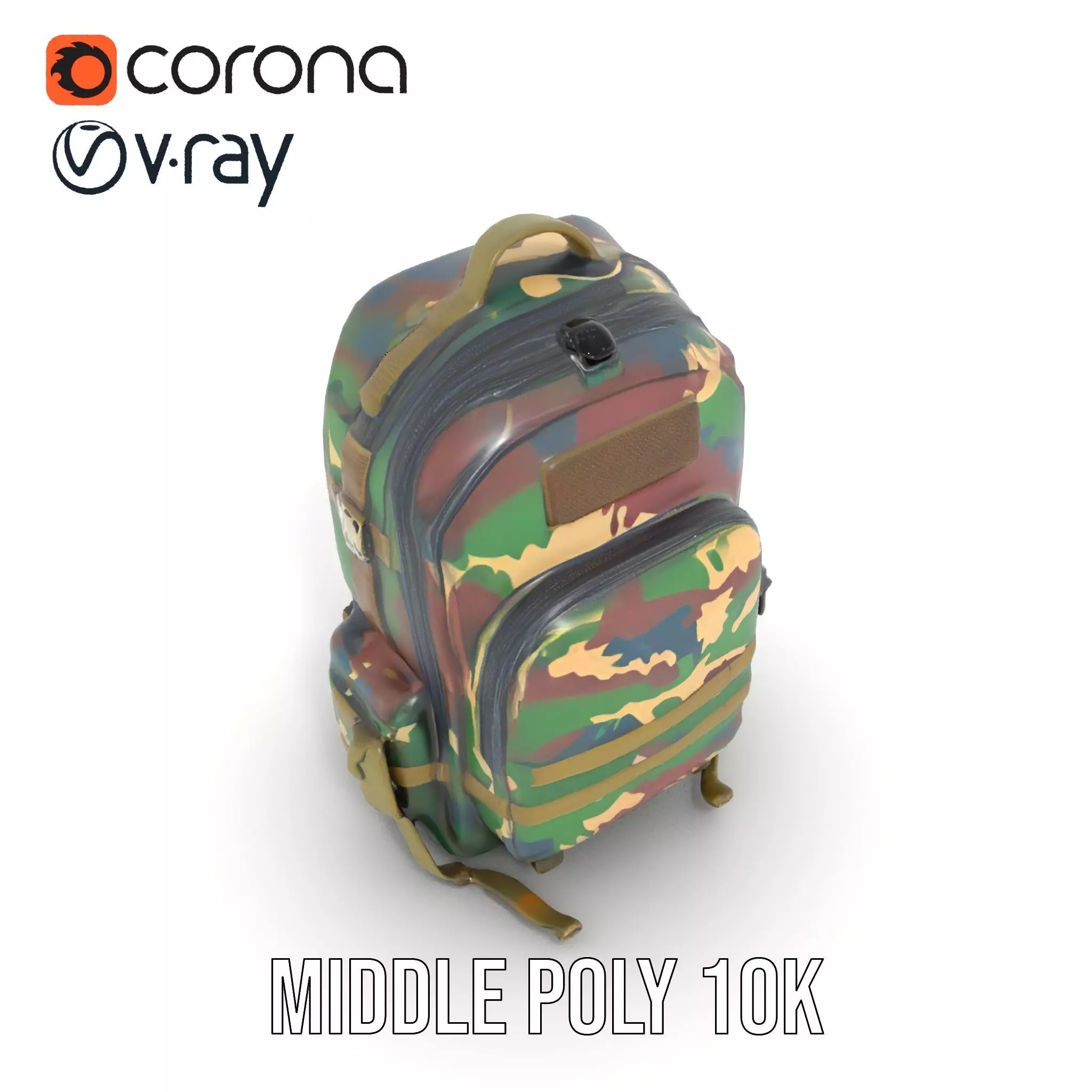 Camo Tactical Backpack model pack Low-poly 3D model_16