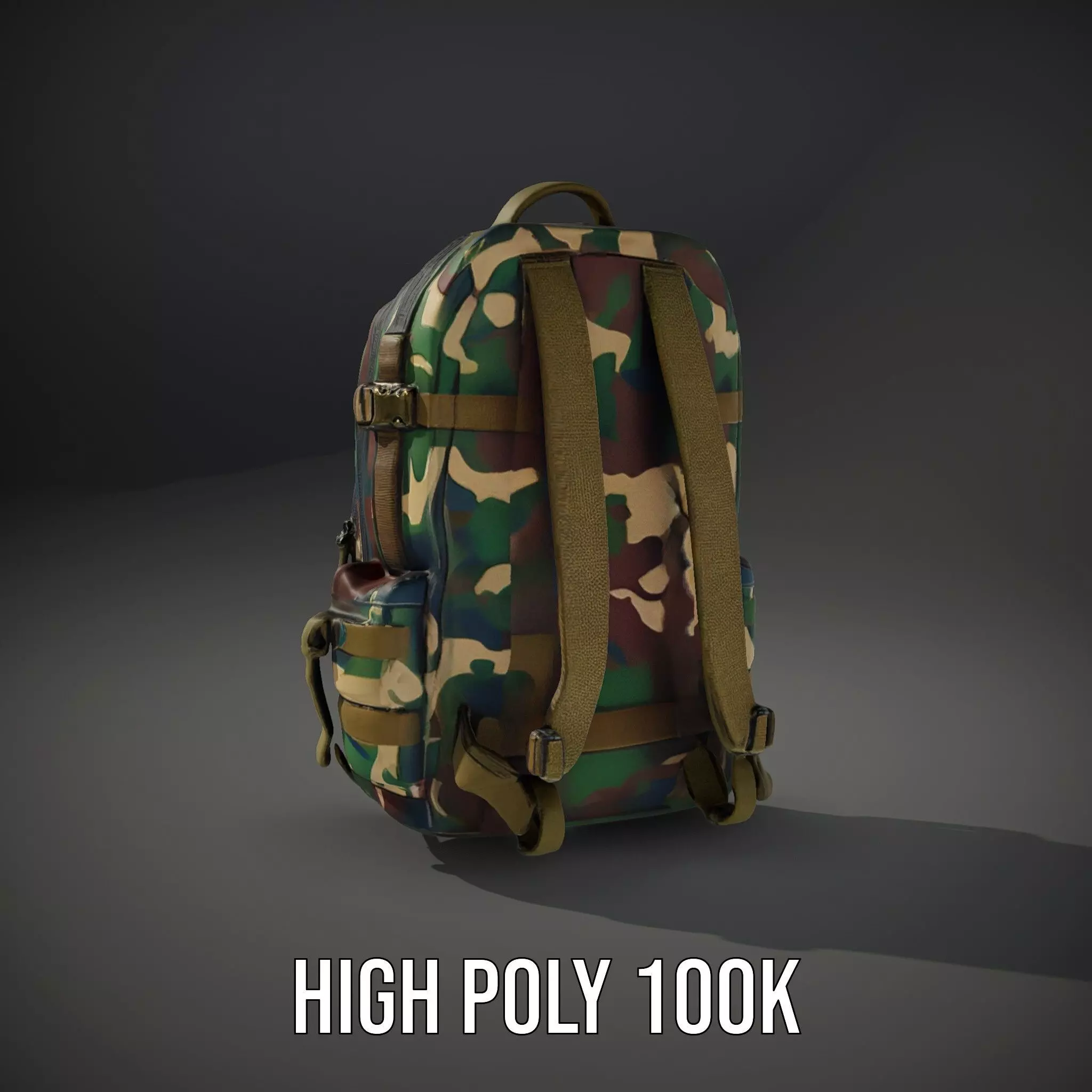 Camo Tactical Backpack model pack Low-poly 3D model_8