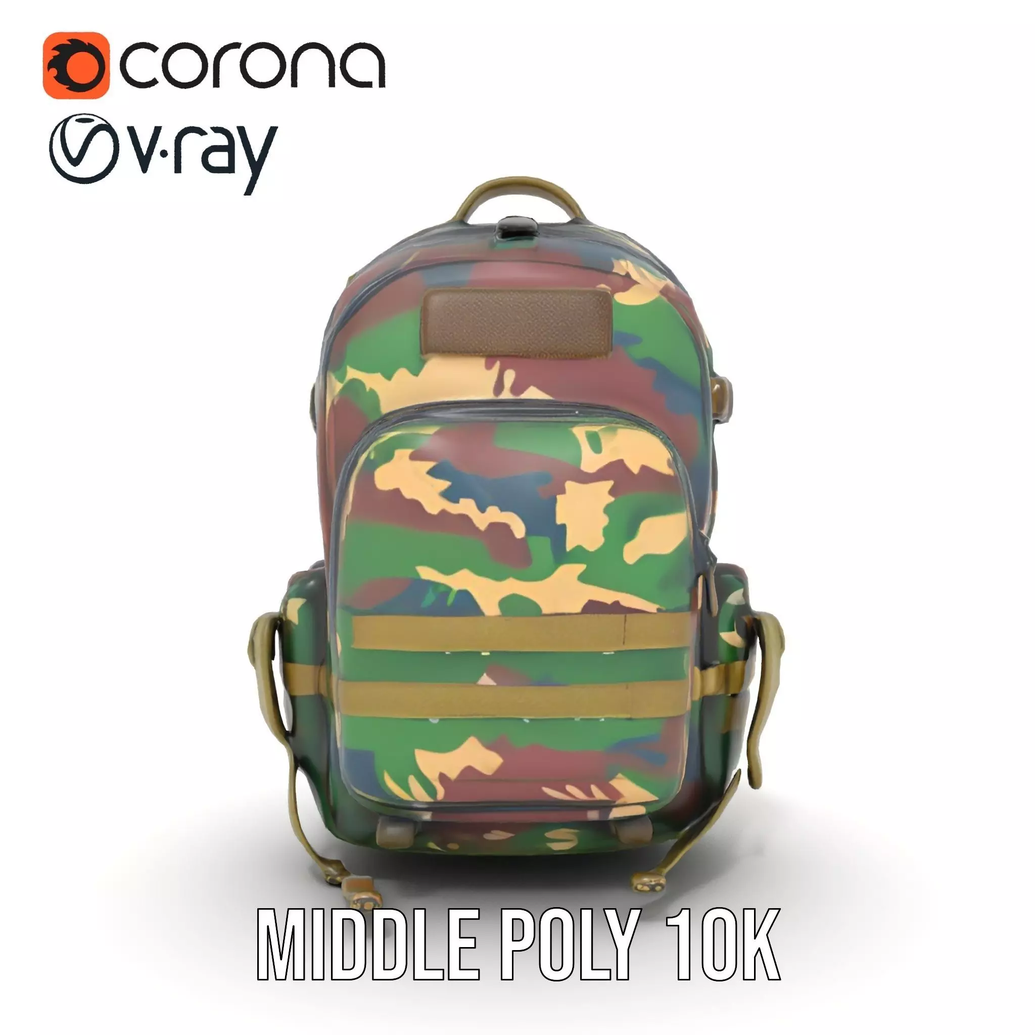 Camo Tactical Backpack model pack Low-poly 3D model_13