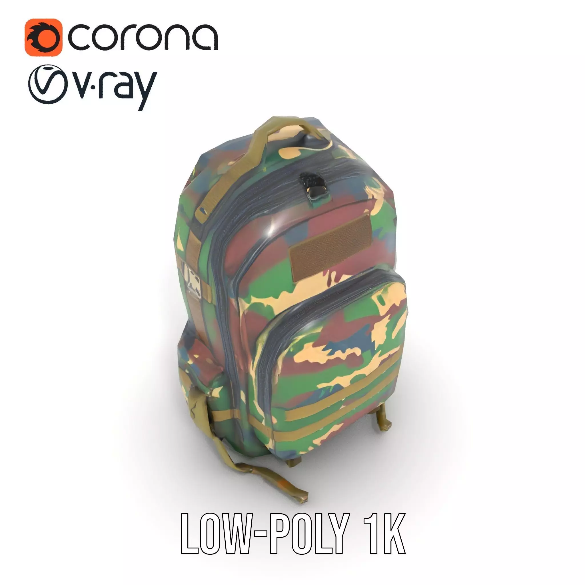 Camo Tactical Backpack model pack Low-poly 3D model_17