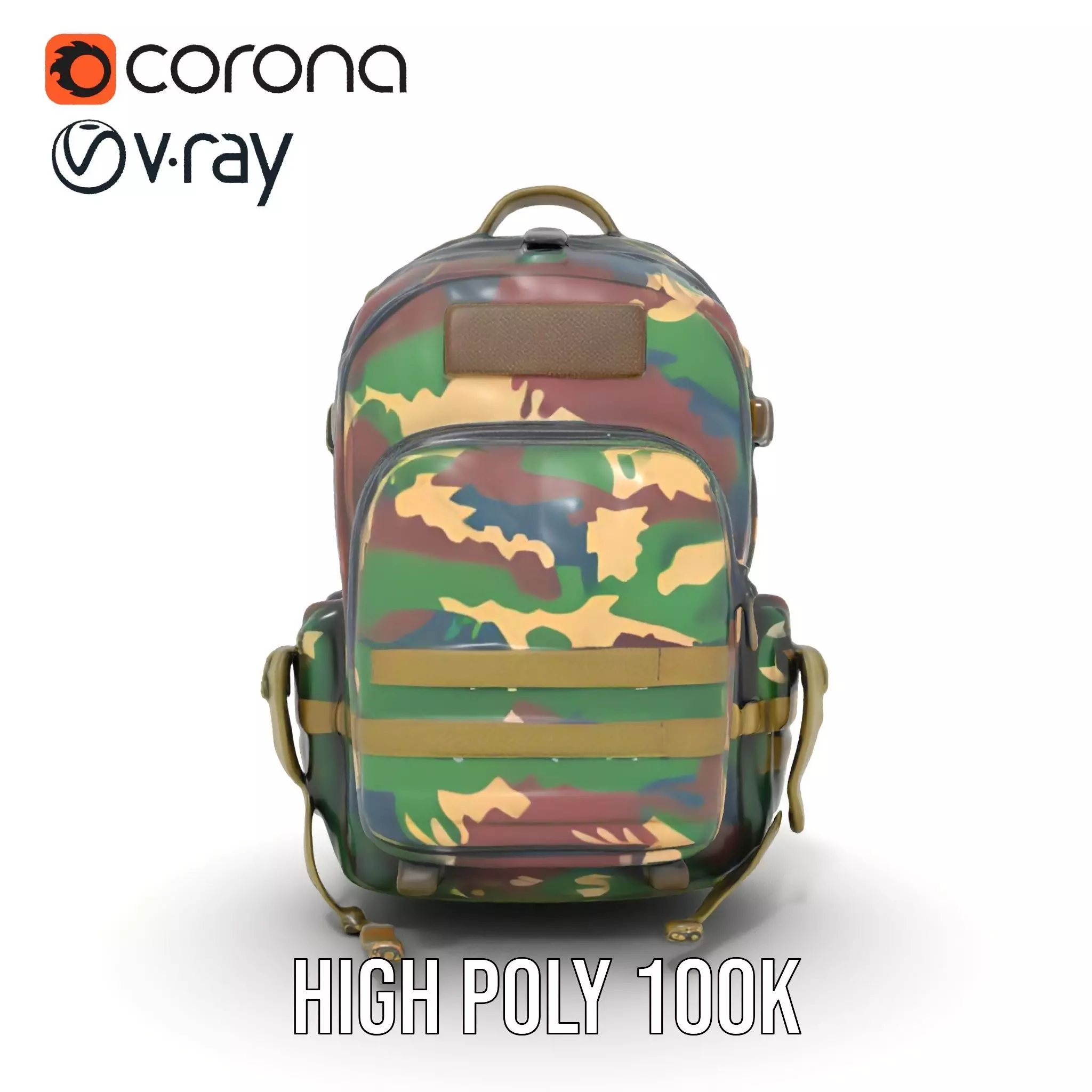 Camo Tactical Backpack model pack Low-poly 3D model_22